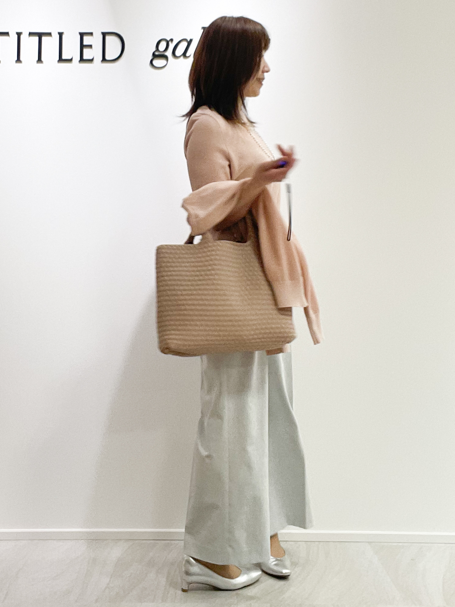 めいさんの「UNTITLED｜【アンサンブル可】ラメ混クルーネックプルオーバー」を使ったコーディネート