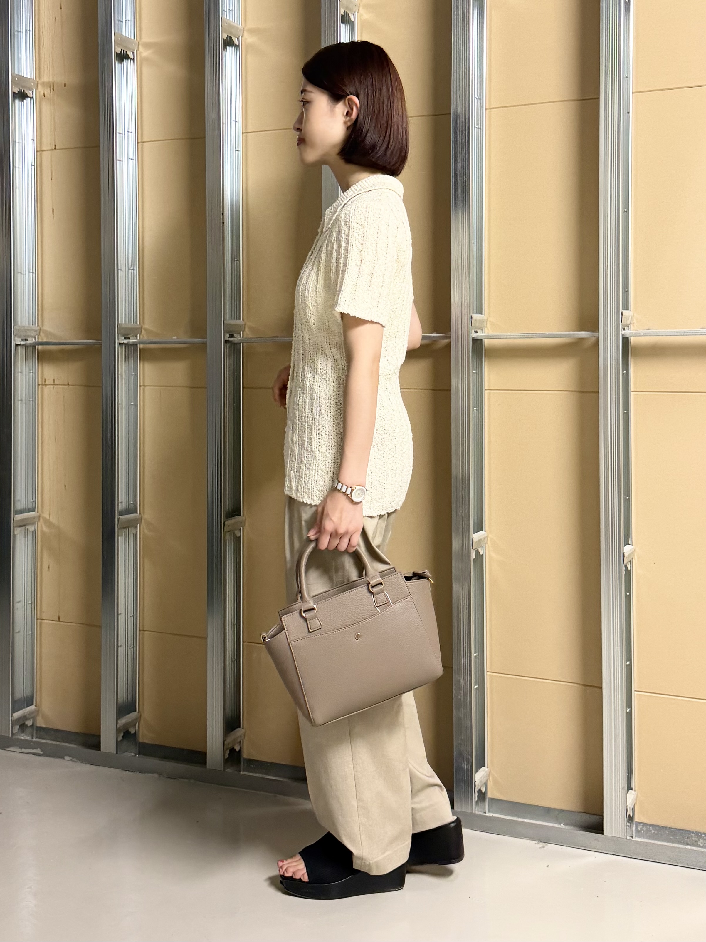 sahoさんの「THE SHOP TK｜襟付きスラブサマーニット」を使ったコーディネート