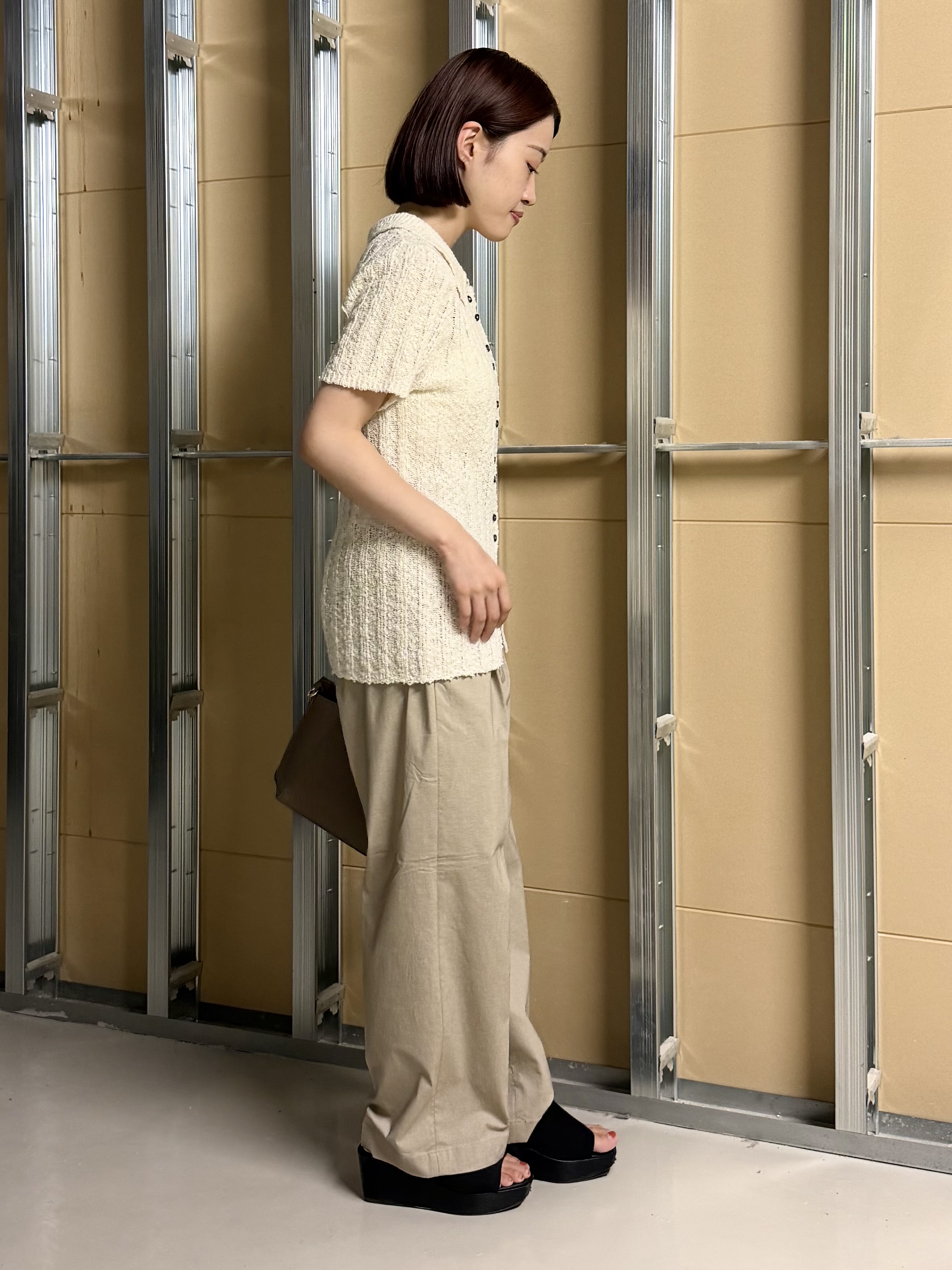 sahoさんの「THE SHOP TK｜襟付きスラブサマーニット」を使ったコーディネート