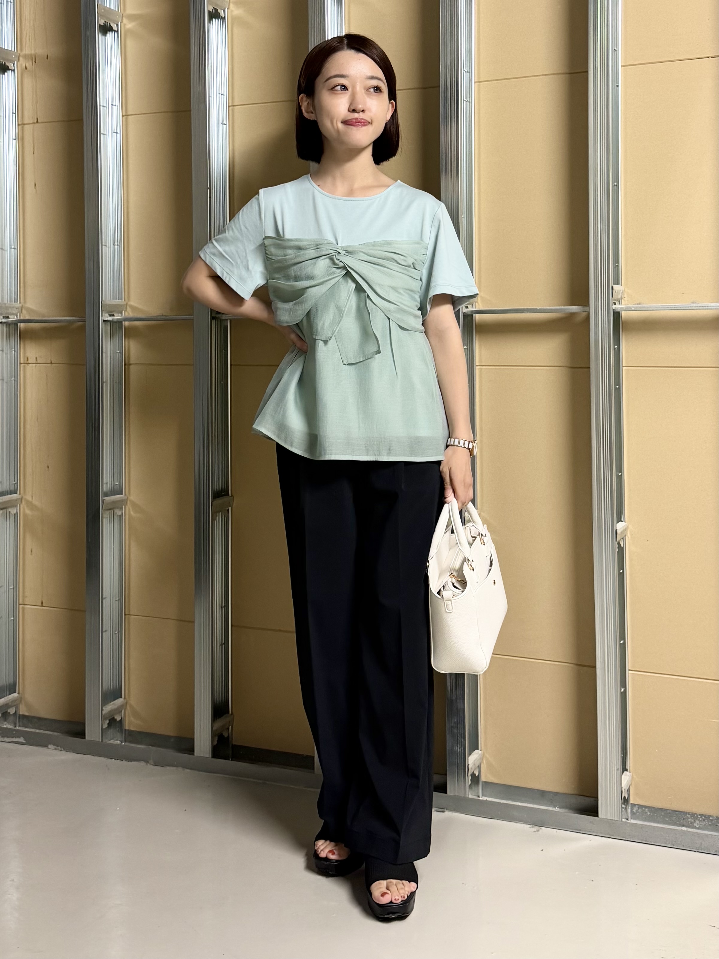 sahoさんの「THE SHOP TK｜【ひんやり／吸水速乾／UV】ビスチェ風 切り替えTシャツ」を使ったコーディネート