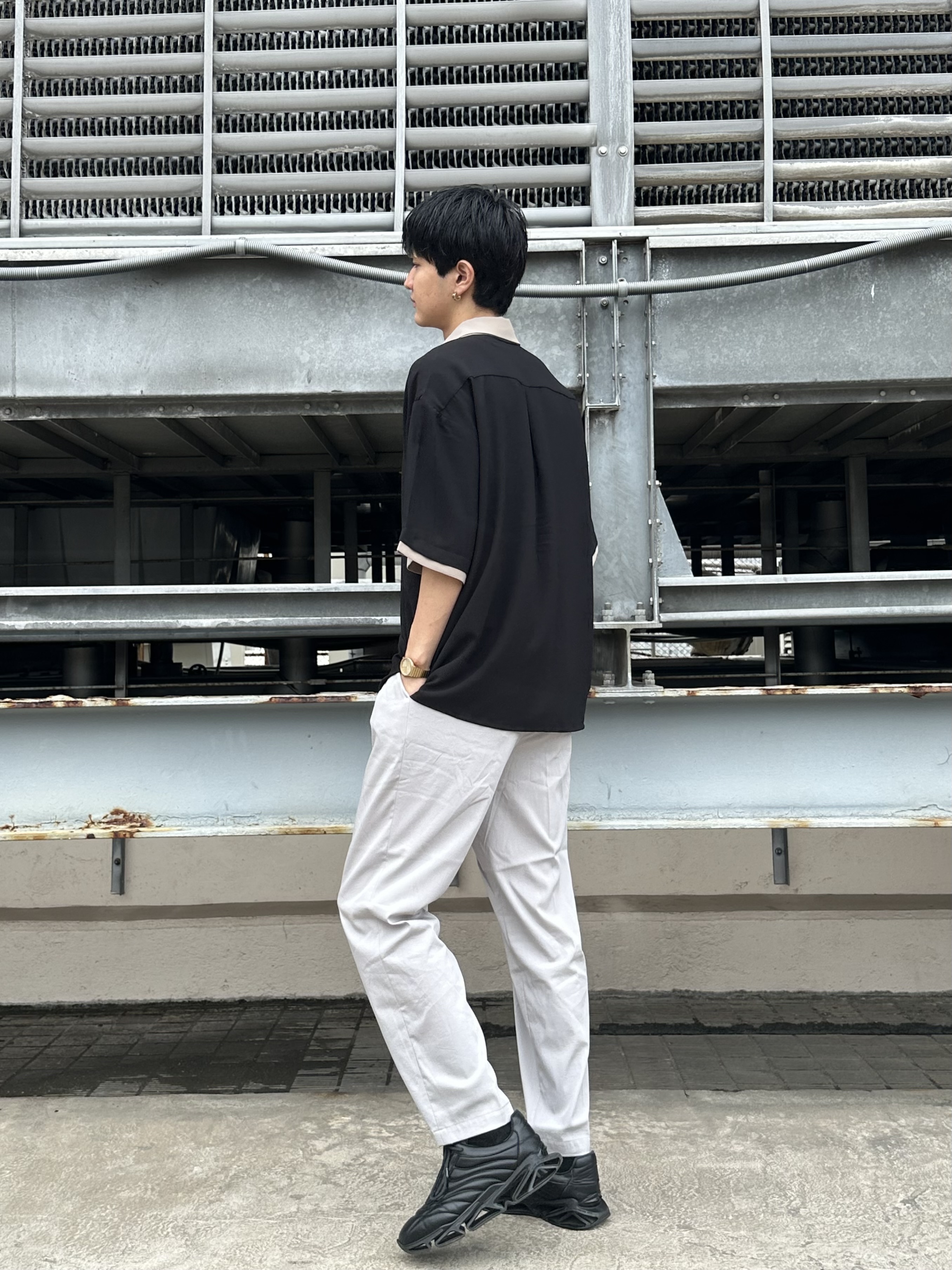 KOHEIさんの「tk.TAKEO KIKUCHI｜【接触冷感／UVCUT】COOL PLAYワイドテーパードスラックス」を使ったコーディネート