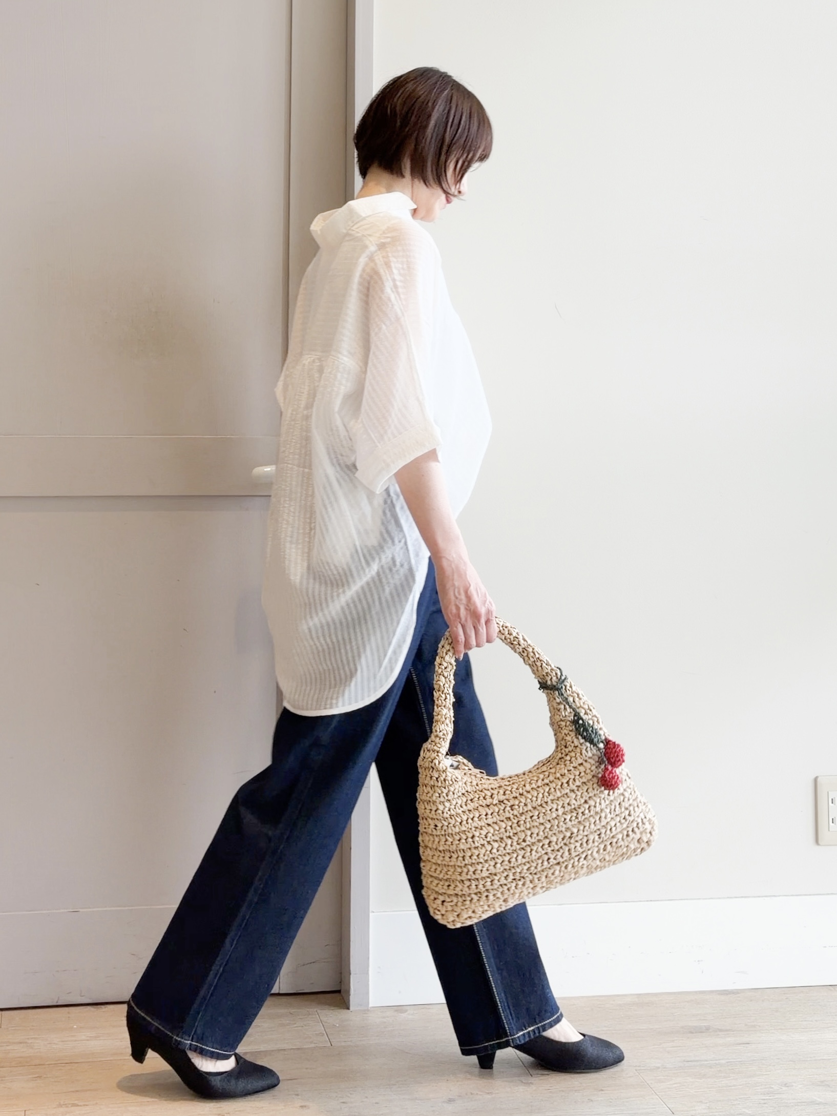 yamakoさんの「grove｜【洗濯機◎・体型カバー】ON/OFF使える、シアースキッパーシャツ」を使ったコーディネート