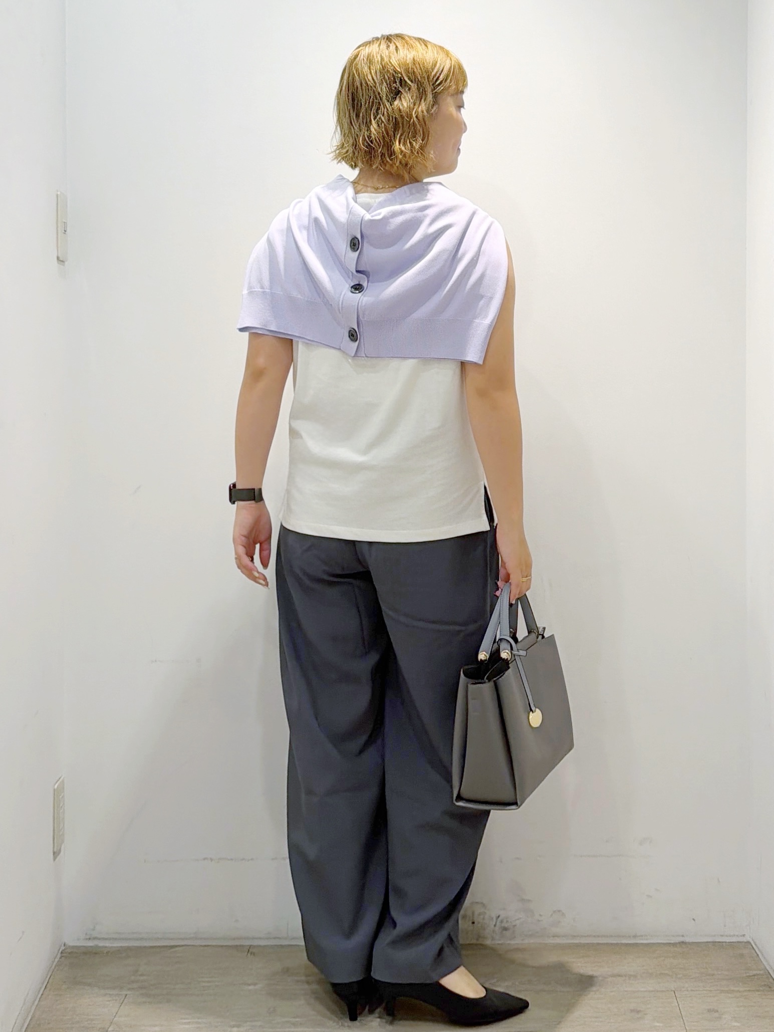 sumicaさんの「OPAQUE.CLIP｜マルチボーダーアソート ノースリーブTシャツ【洗濯機OK】」を使ったコーディネート