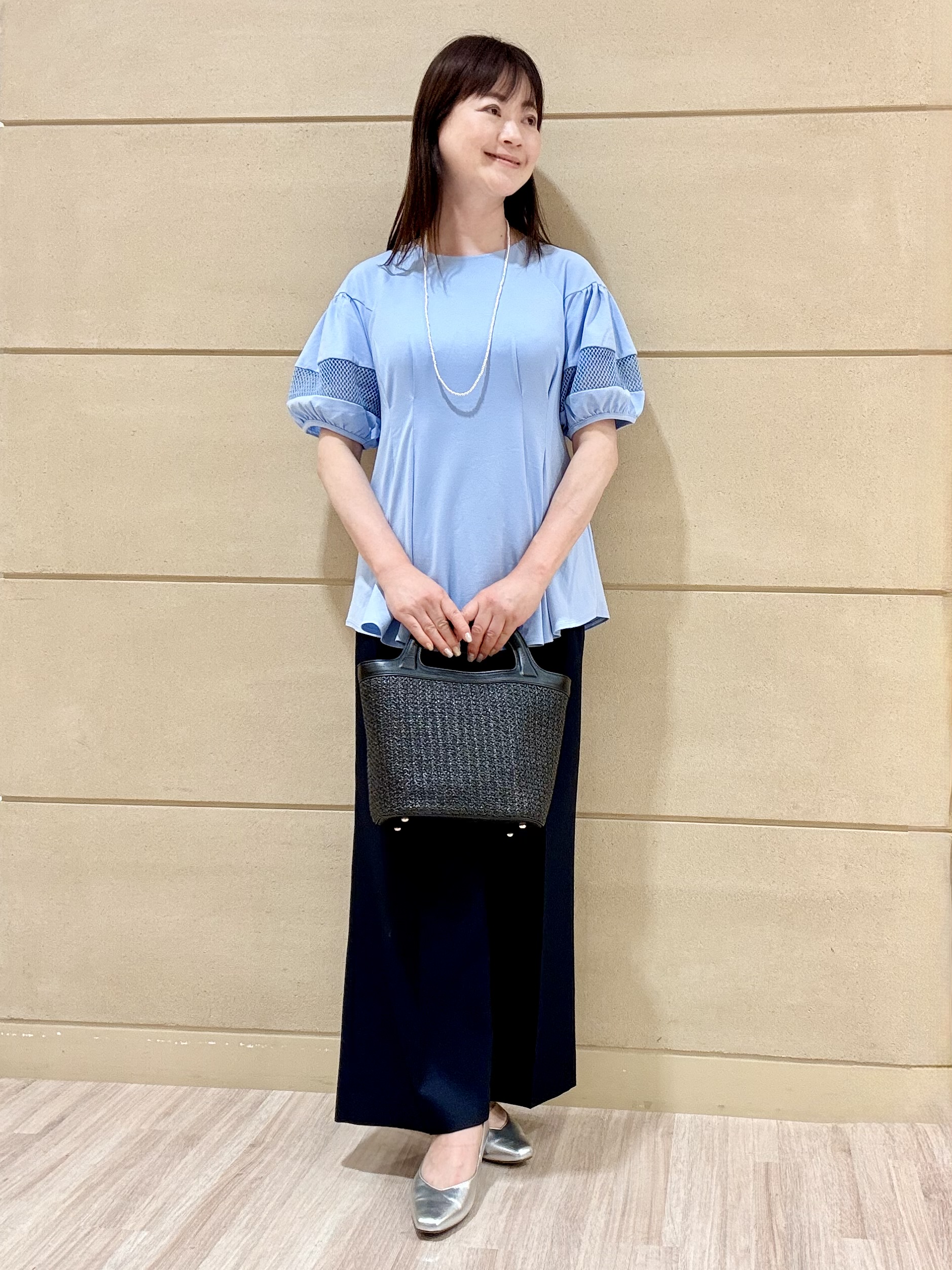 Marさんの「Reflect｜メッシュ切り替えスリーブトップス」を使ったコーディネート
