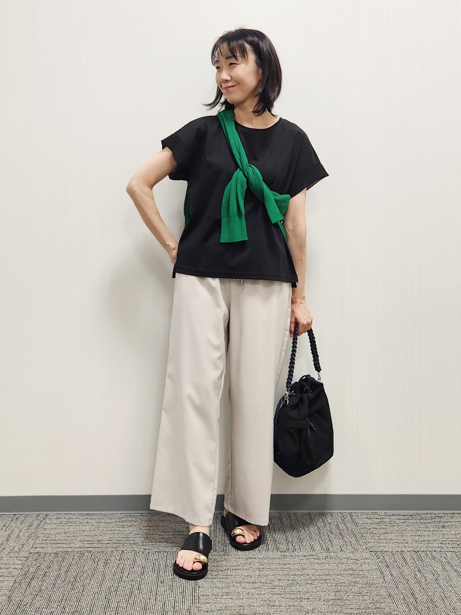 naraさんの「Dessin｜【UVカット/接触冷感】美光沢カットソー」を使ったコーディネート