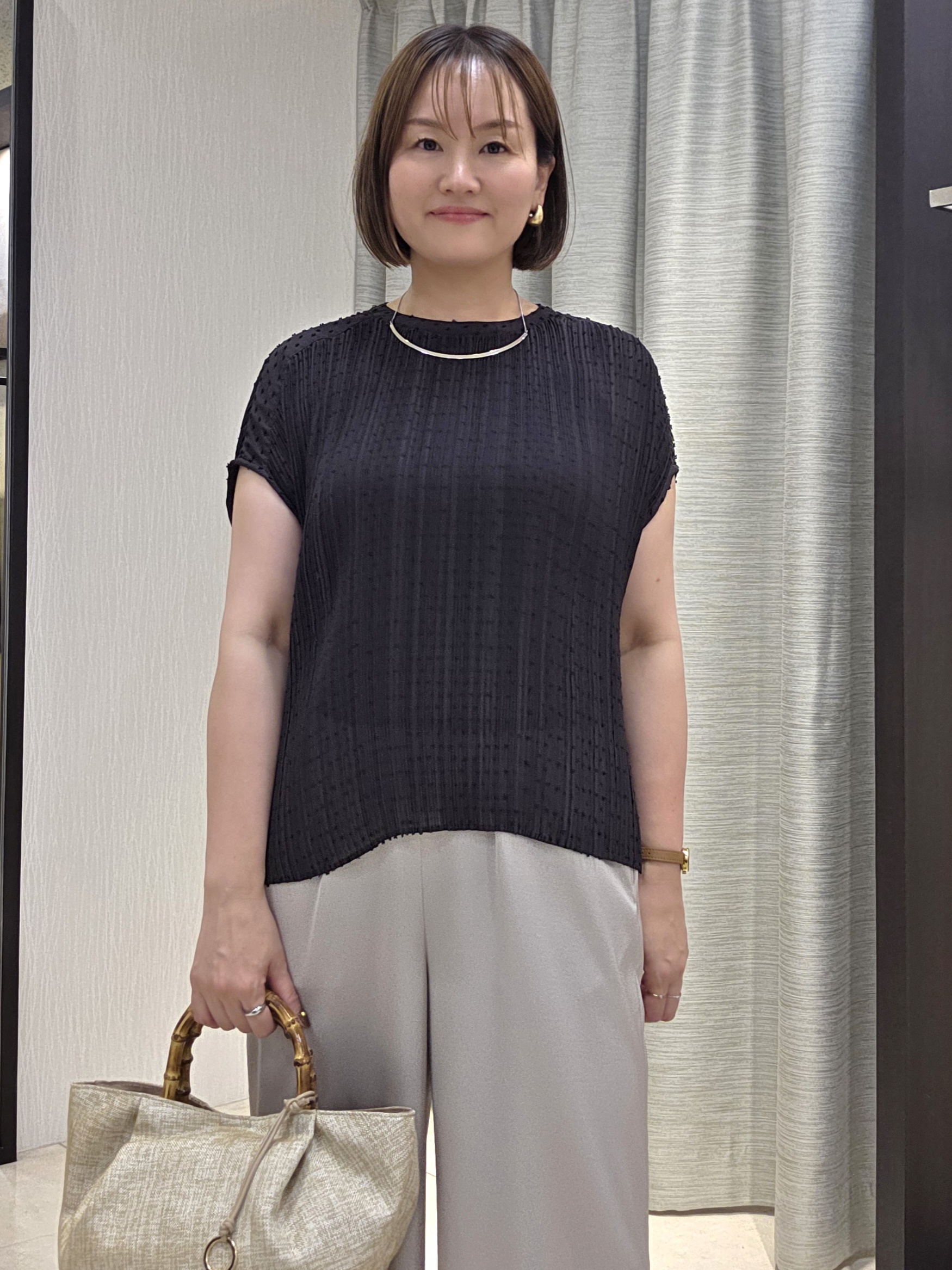naokoさんの「UNTITLED｜◆【1枚で着映える】ドットジャガードブラウス」を使ったコーディネート