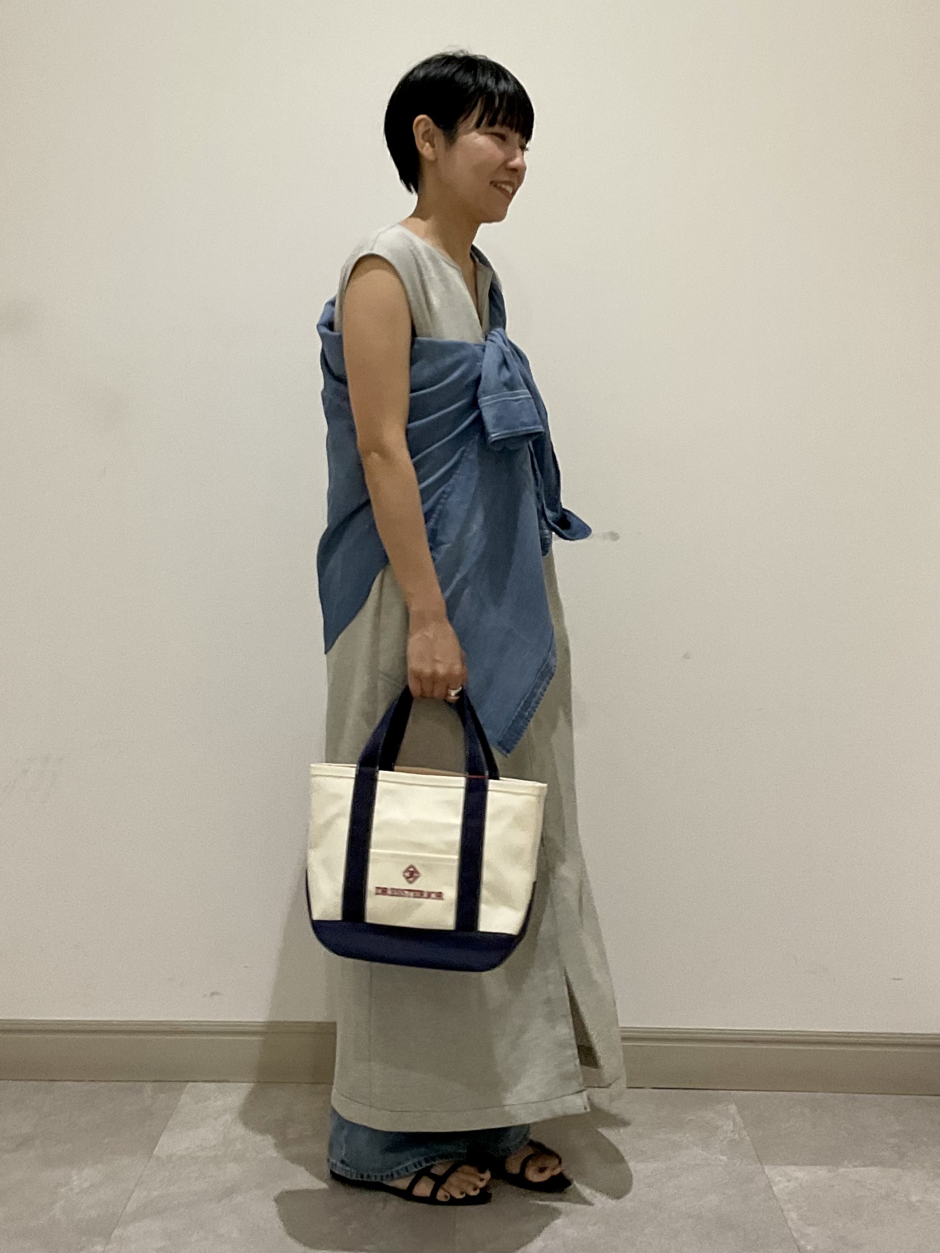 OGATAさんの「DRESSTERIOR｜【セットアップ可/UVカット/接触冷感/吸水速乾】ウォッシャブル Iラインワンピース」を使ったコーディネート