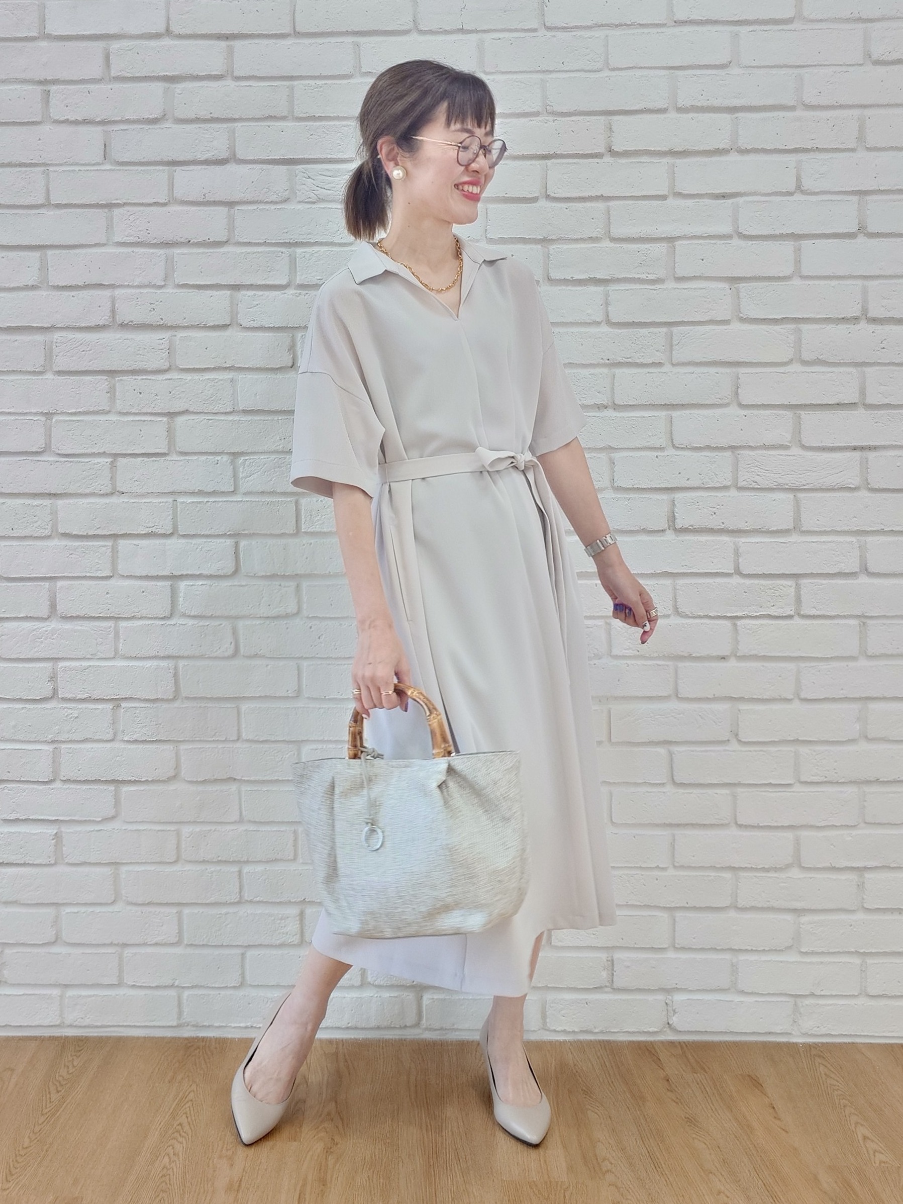MUTSUKOさんの「UNTITLED｜バンブーハンドルトート」を使ったコーディネート
