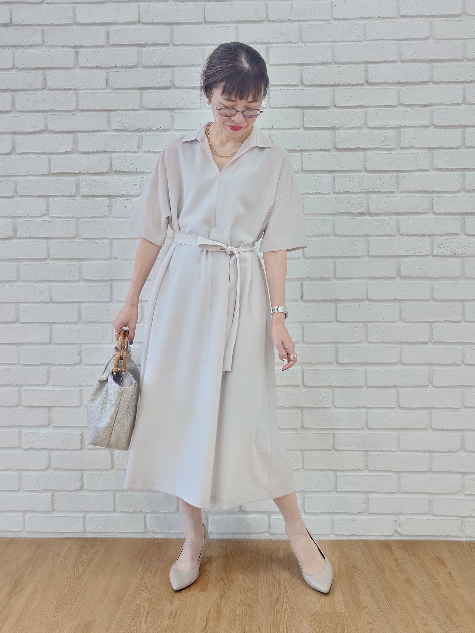 MUTSUKOさんの「UNTITLED｜バンブーハンドルトート」を使ったコーディネート
