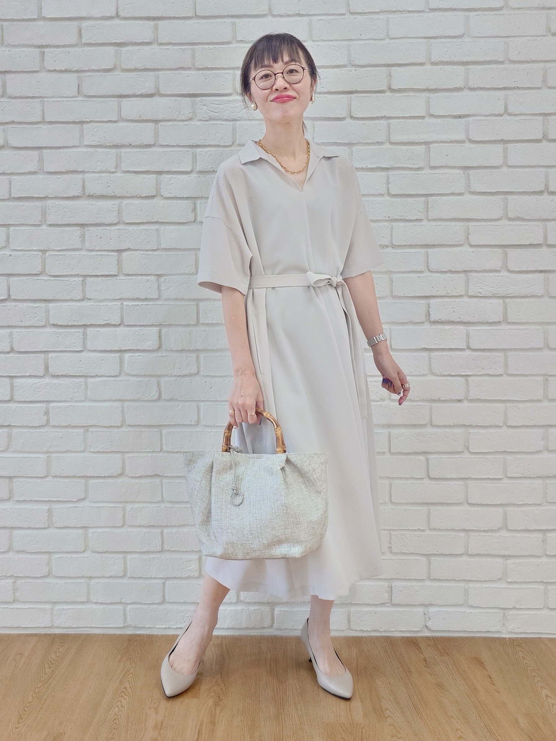 MUTSUKOさんの「UNTITLED｜バンブーハンドルトート」を使ったコーディネート
