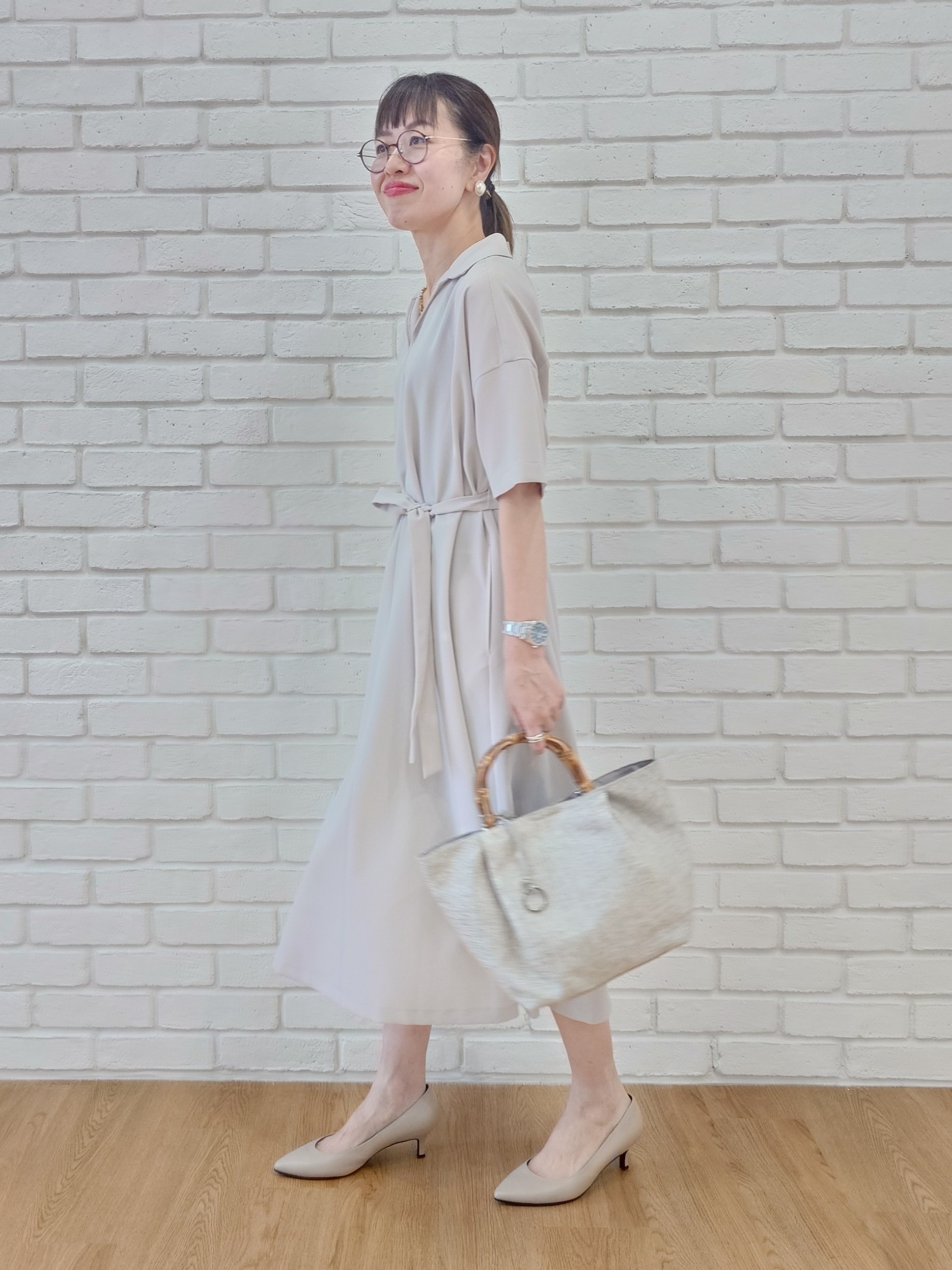 MUTSUKOさんの「UNTITLED｜バンブーハンドルトート」を使ったコーディネート