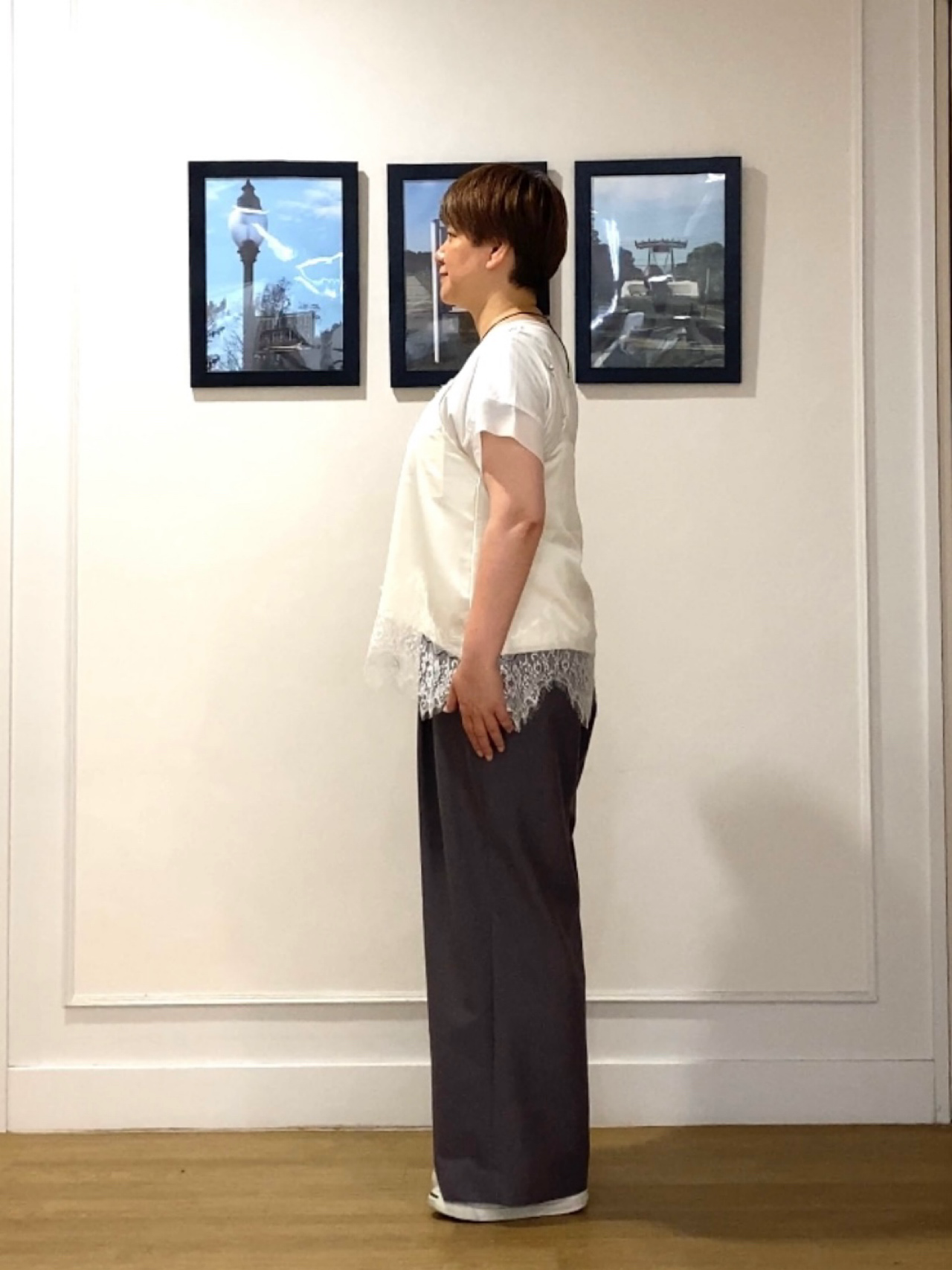 Hiroさんの「Dessin｜サテンレース キャミソール」を使ったコーディネート