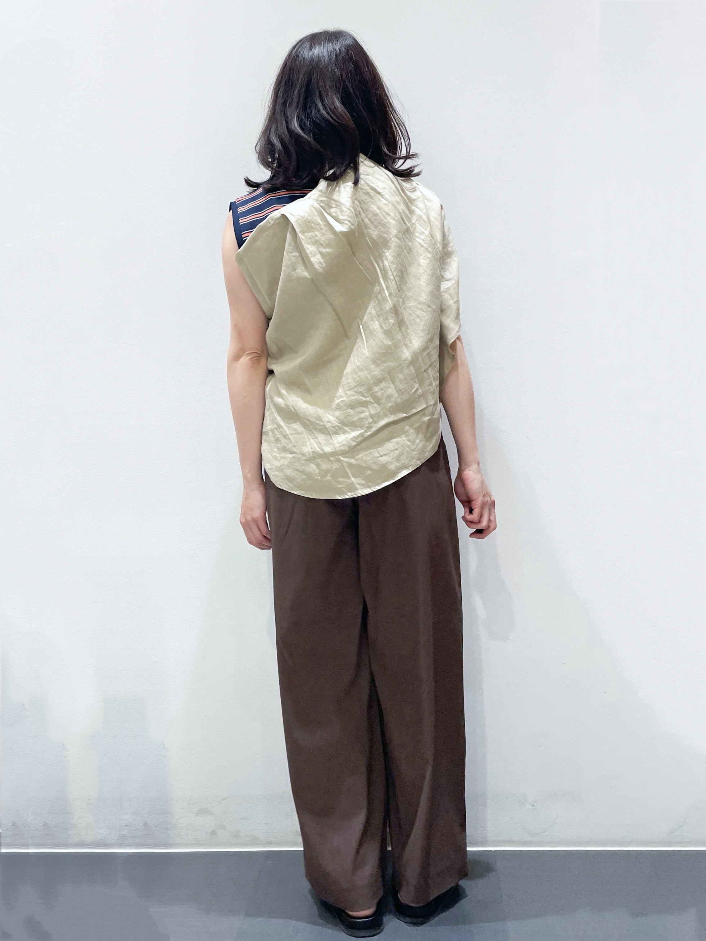 ともも。さんの「OPAQUE.CLIP｜マルチボーダーアソート ノースリーブTシャツ【洗濯機OK】」を使ったコーディネート