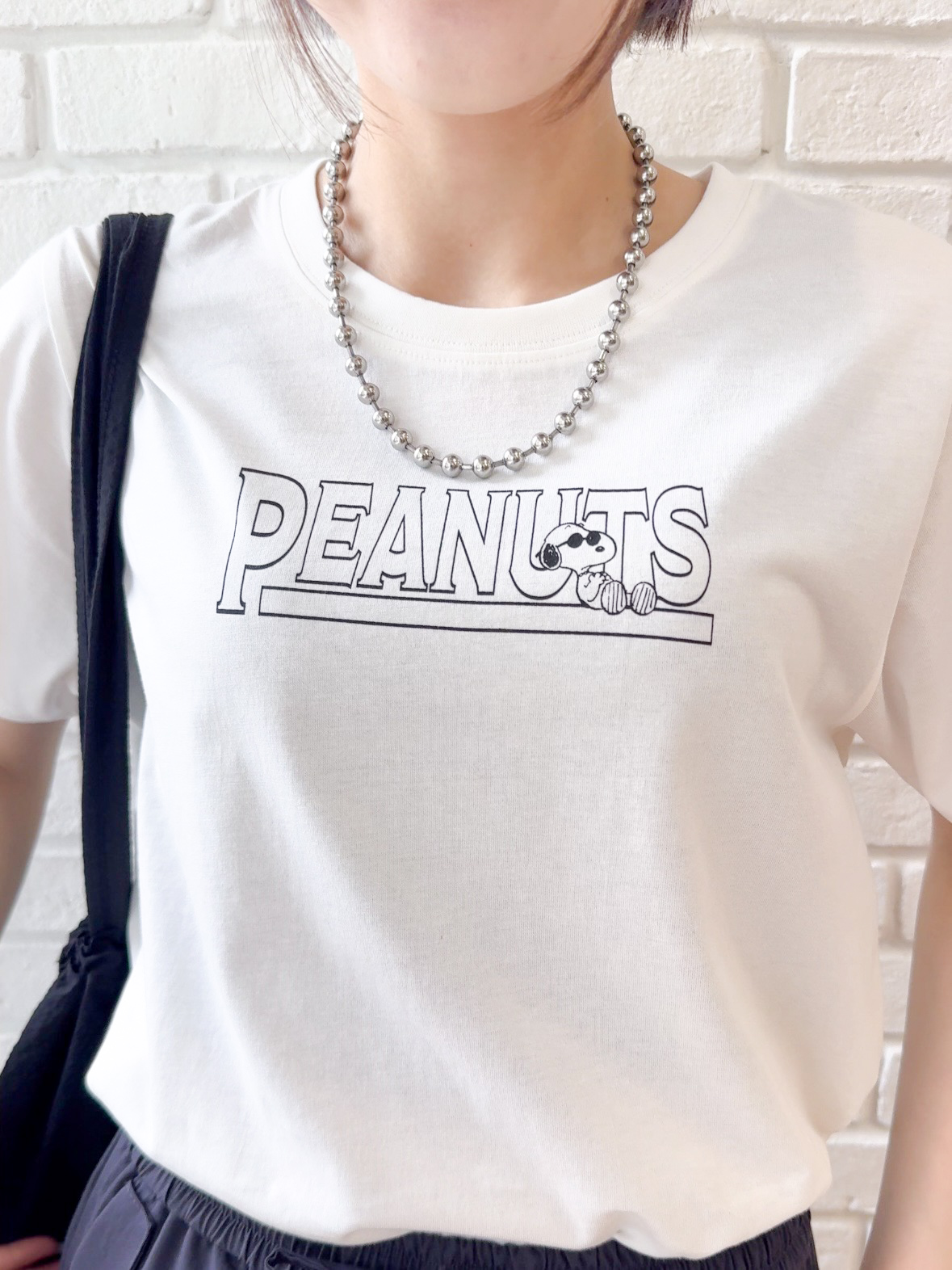 𝐜𝐡𝐢𝐤𝐚さんの「SHOO･LA･RUE｜【PEANUTS】ひんやりプリントTシャツ」を使ったコーディネート