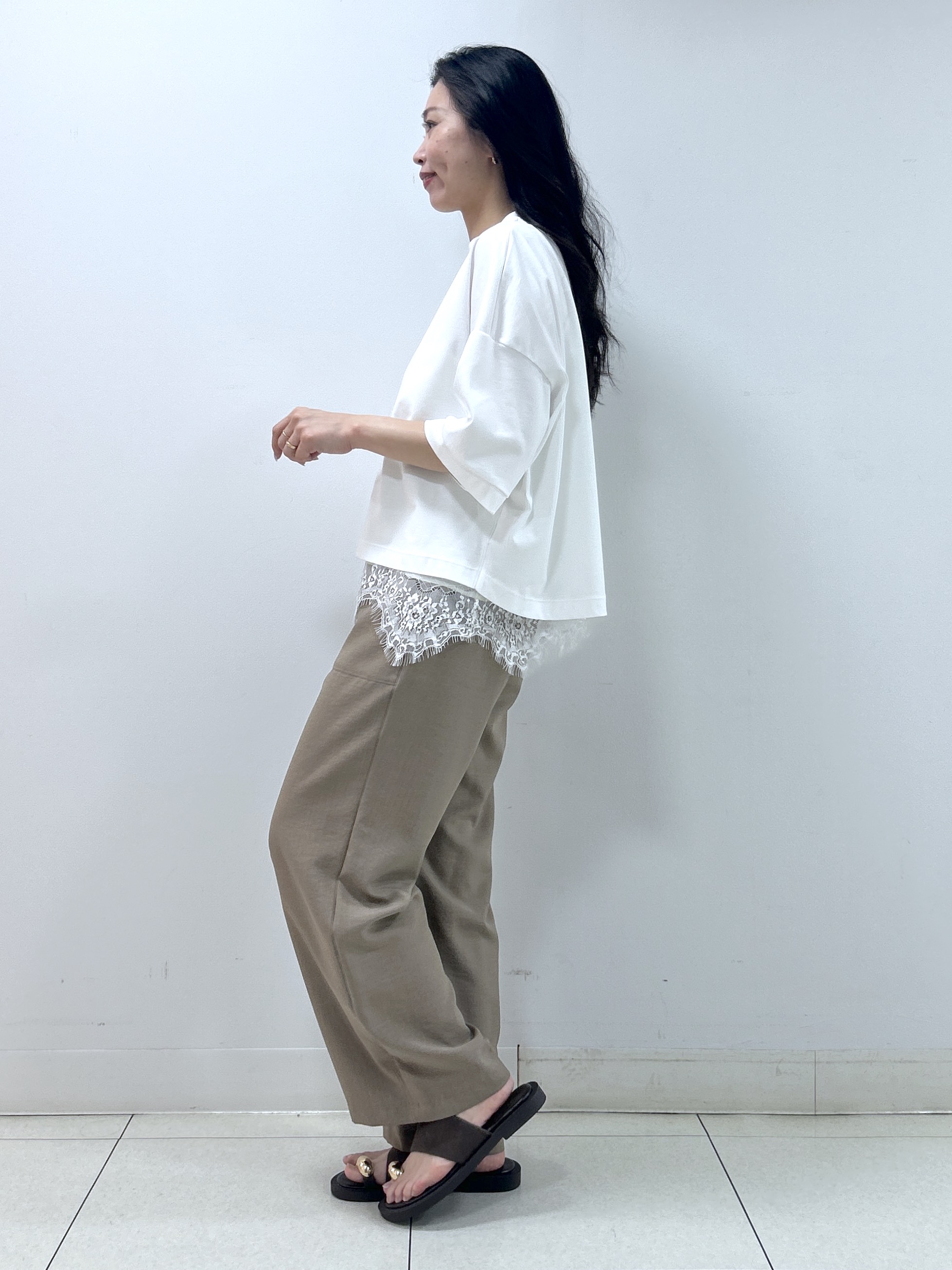Kaiさんの「Dessin｜【新色追加/体型カバー】美光沢カットソーボクシーシルエット」を使ったコーディネート