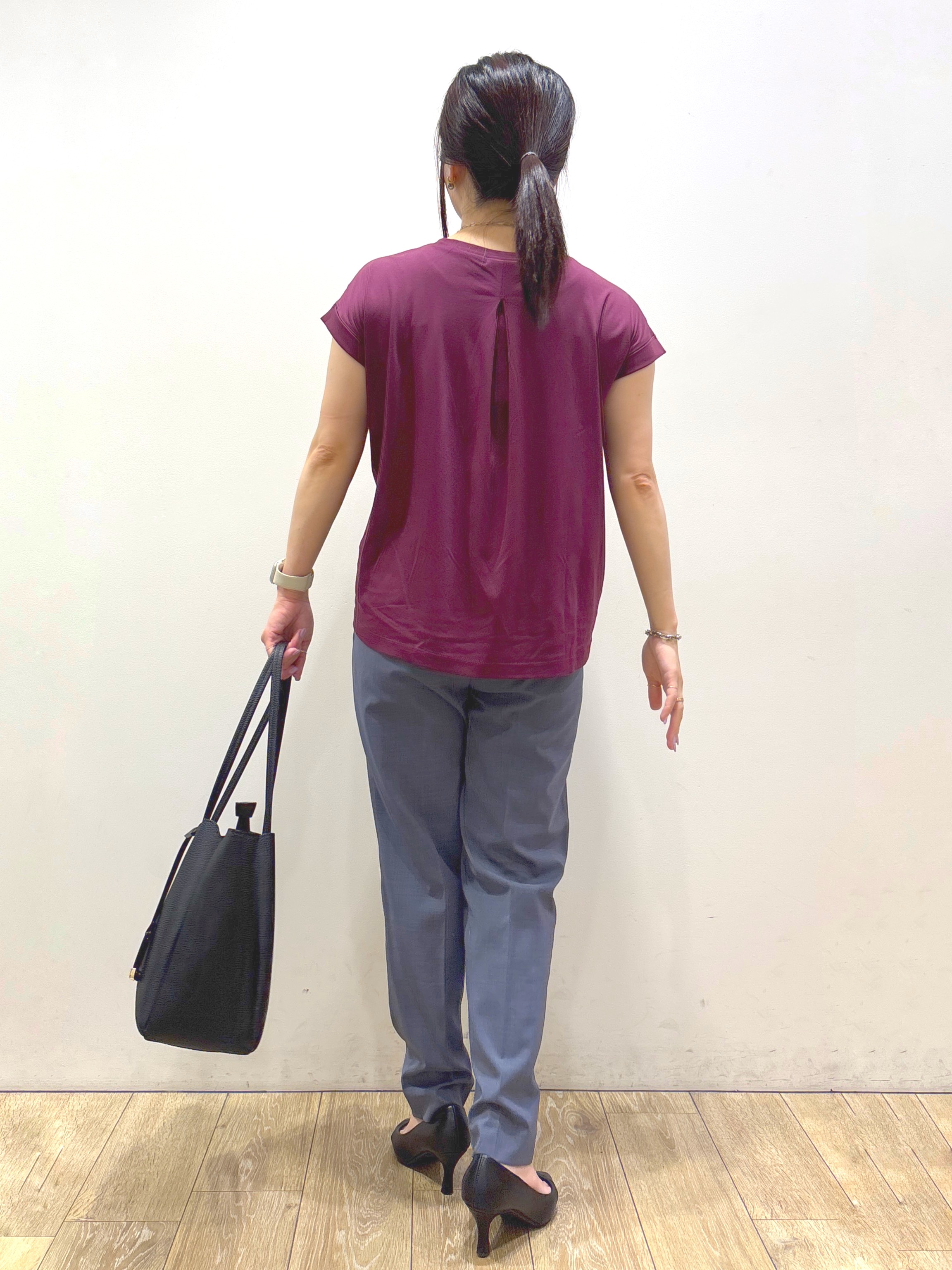 mameさんの「index｜【接触冷感／UV】ワンポイント刺繍Tシャツ《7col／XS~3L／洗濯機OK》」を使ったコーディネート