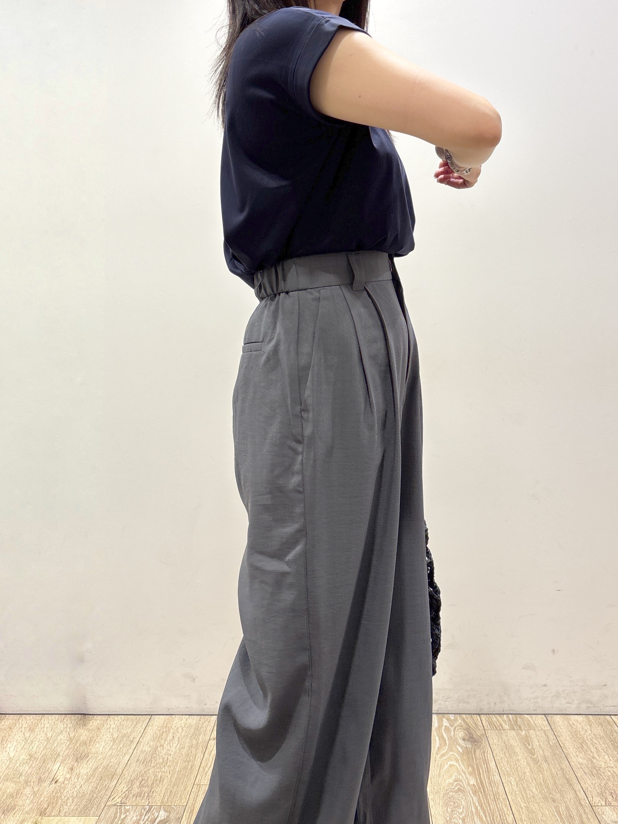 mameさんの「index｜【接触冷感／UV】ワンポイント刺繍Tシャツ《7col／XS~3L／洗濯機OK》」を使ったコーディネート