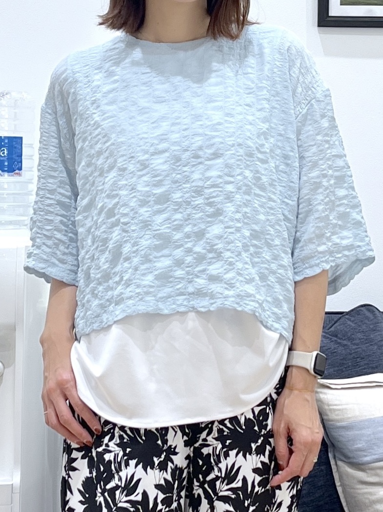 canaさんの「Dessin｜【マシンウォッシャブル】エアリーシアー 5分袖プルオーバーシャツ」を使ったコーディネート