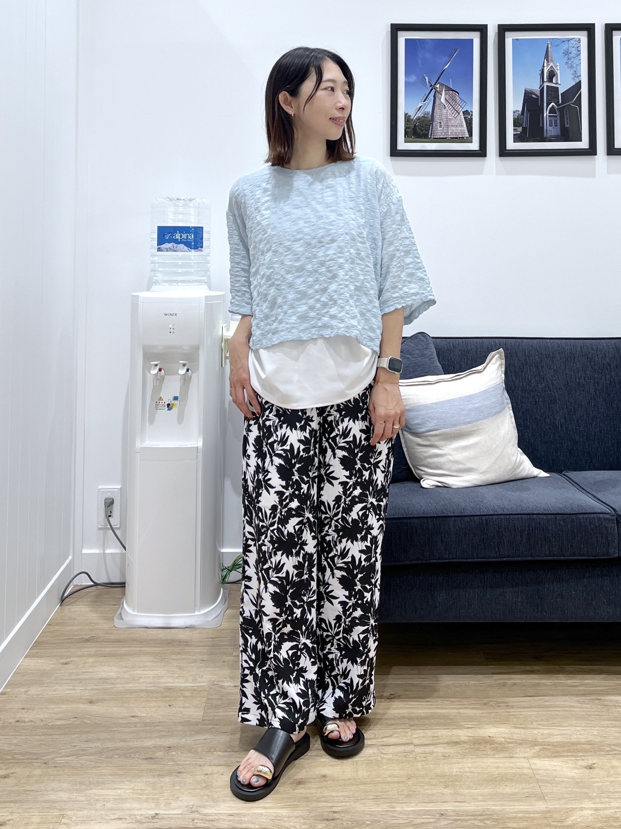 canaさんの「Dessin｜【マシンウォッシャブル】エアリーシアー 5分袖プルオーバーシャツ」を使ったコーディネート