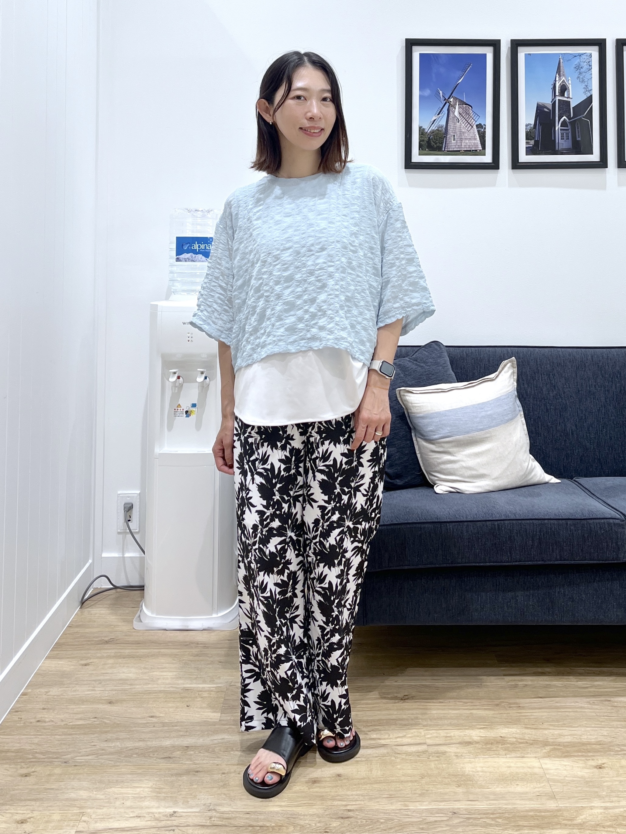 canaさんの「Dessin｜【マシンウォッシャブル】エアリーシアー 5分袖プルオーバーシャツ」を使ったコーディネート