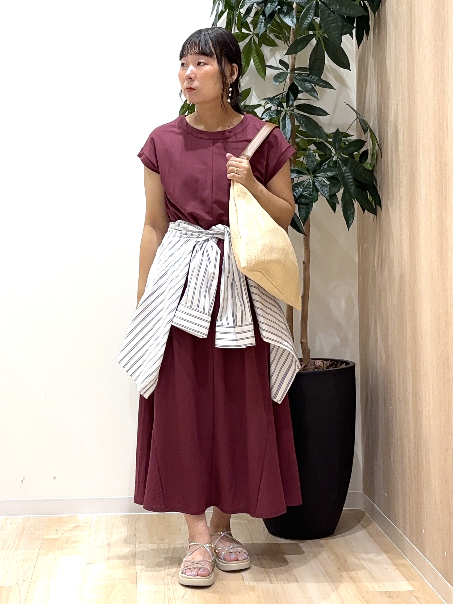 miraiさんの「grove｜【低身長さんも選べる着丈】モクロディフレンチワンピース」を使ったコーディネート