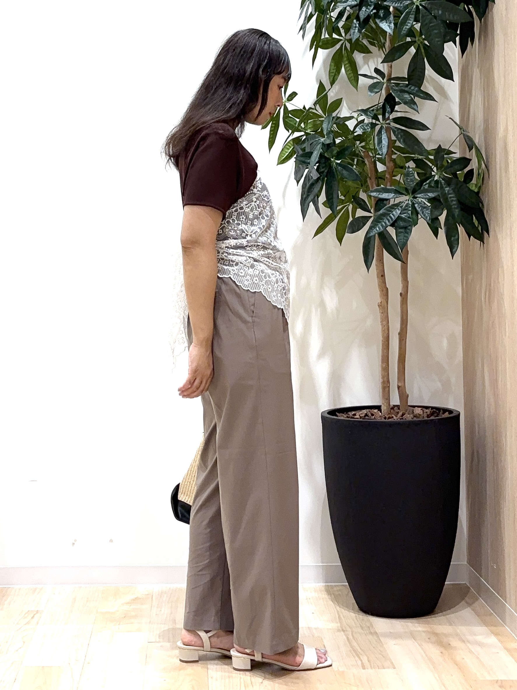 miraiさんの「grove｜【シリーズ累計36万枚！名品ニット】やわらかドライタッチ ドルマンニット」を使ったコーディネート