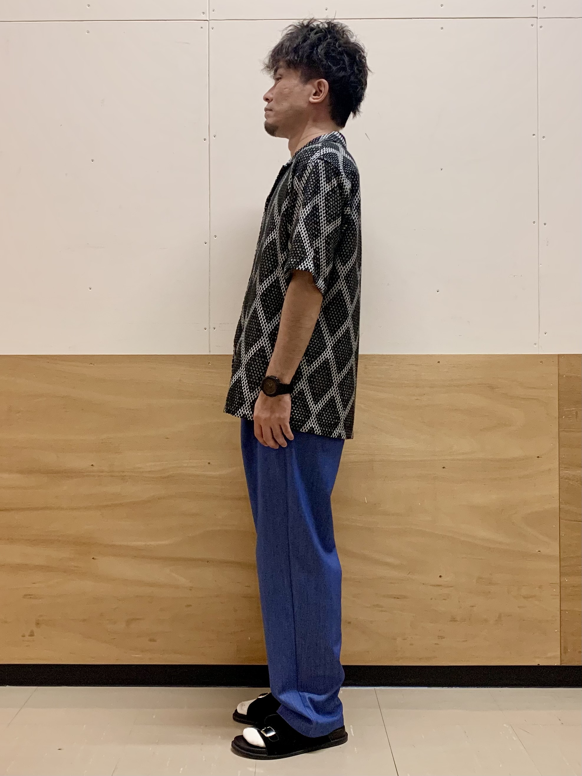MATUさんの「THE SHOP TK｜アーガイル柄 レース半袖シャツ 洗濯機OK」を使ったコーディネート