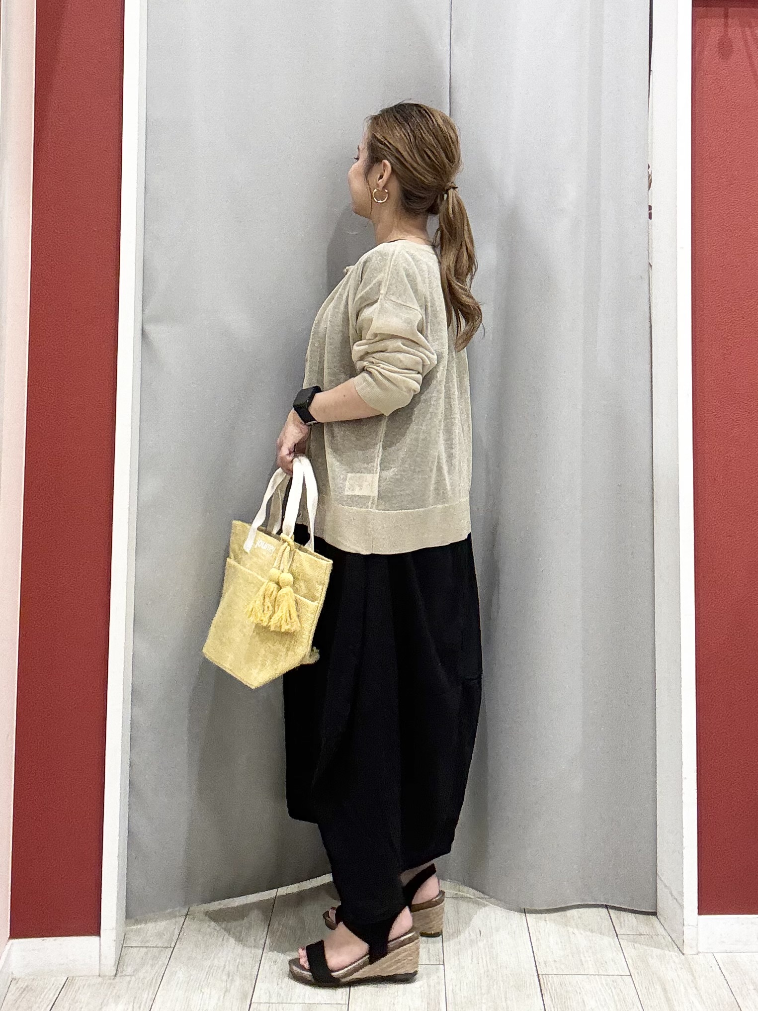 shioさんの「SHOO･LA･RUE｜【さらり快適/洗濯機可/S-LL】シアーラメカーディガン」を使ったコーディネート