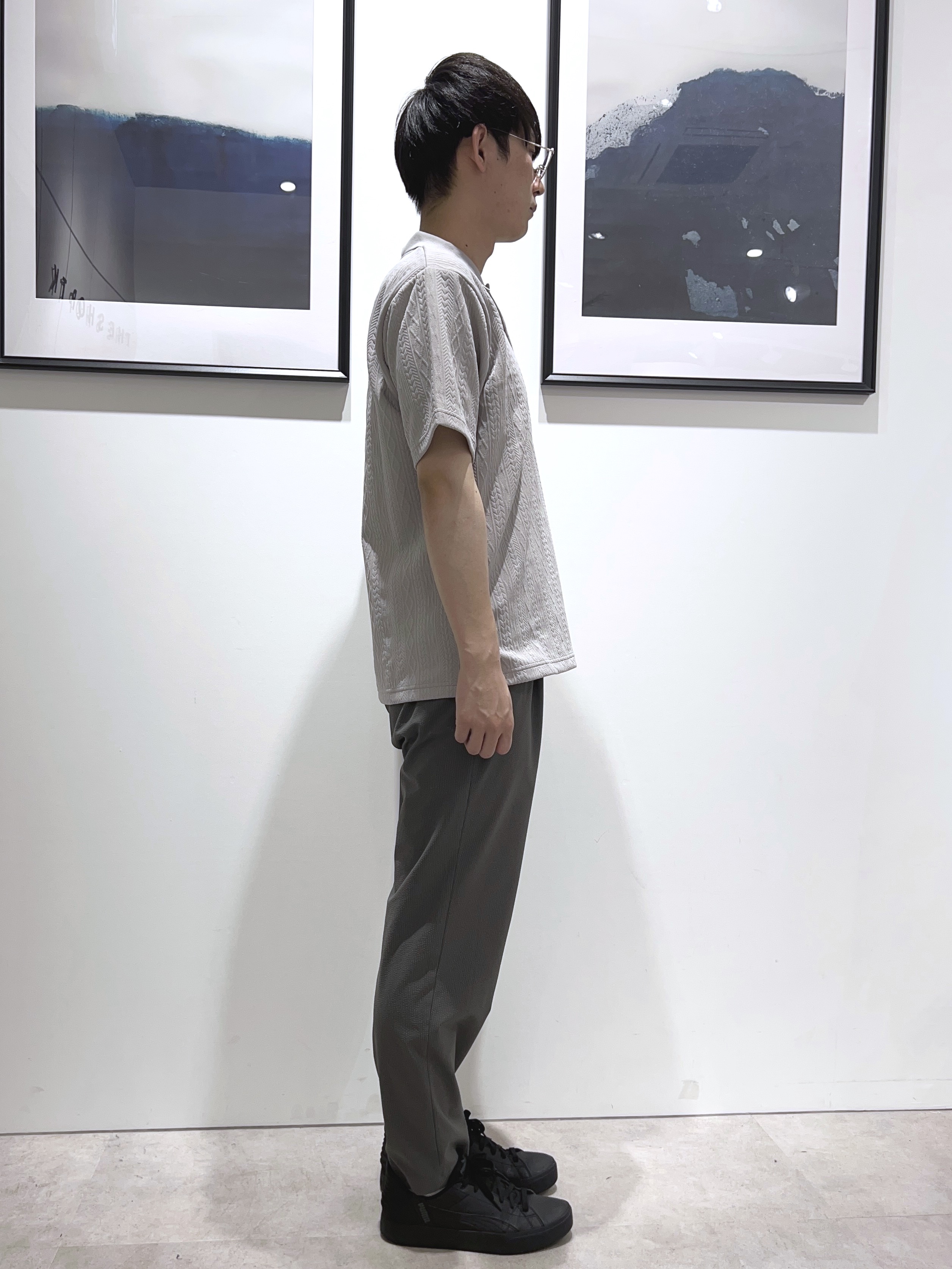 。さんの「THE SHOP TK｜【シンプルすぎない大人の表情】ケーブルフクレポロシャツ 吸水速乾/UVケア/洗濯機OK」を使ったコーディネート