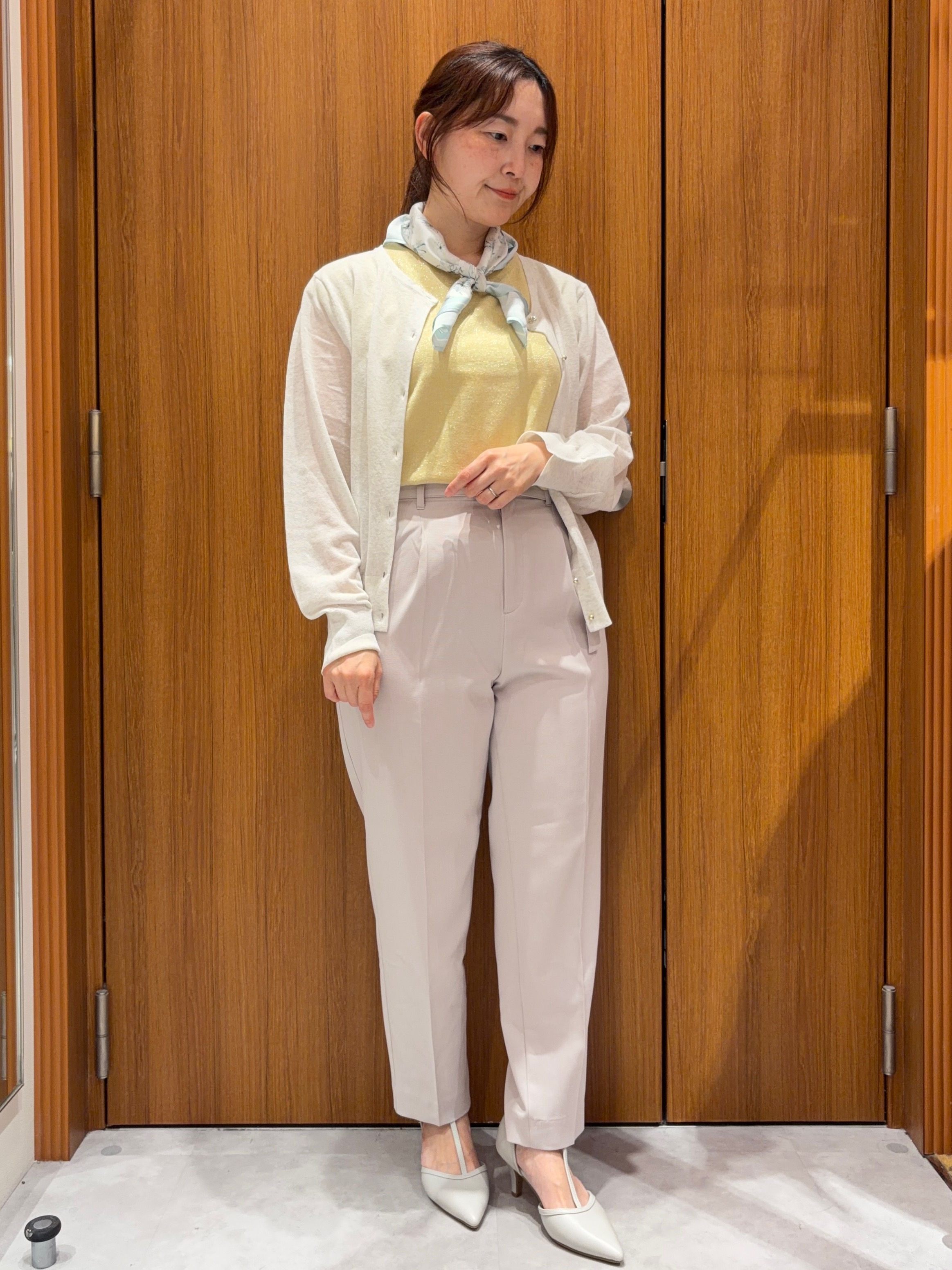 アスカさんの「index｜マルチボーダーアソートニット【洗濯機OK／抗ピリング】」を使ったコーディネート