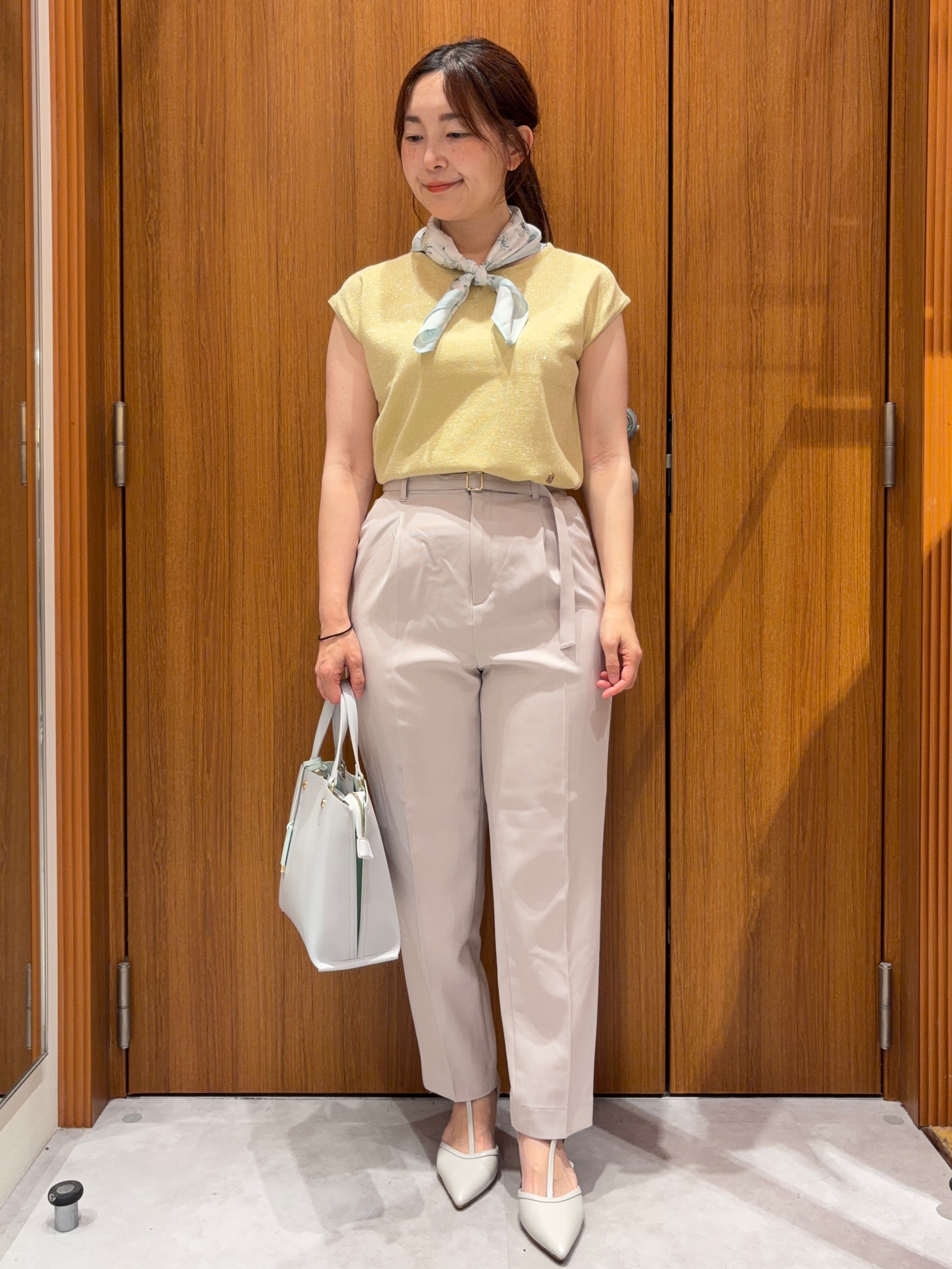 アスカさんの「index｜マルチボーダーアソートニット【洗濯機OK／抗ピリング】」を使ったコーディネート