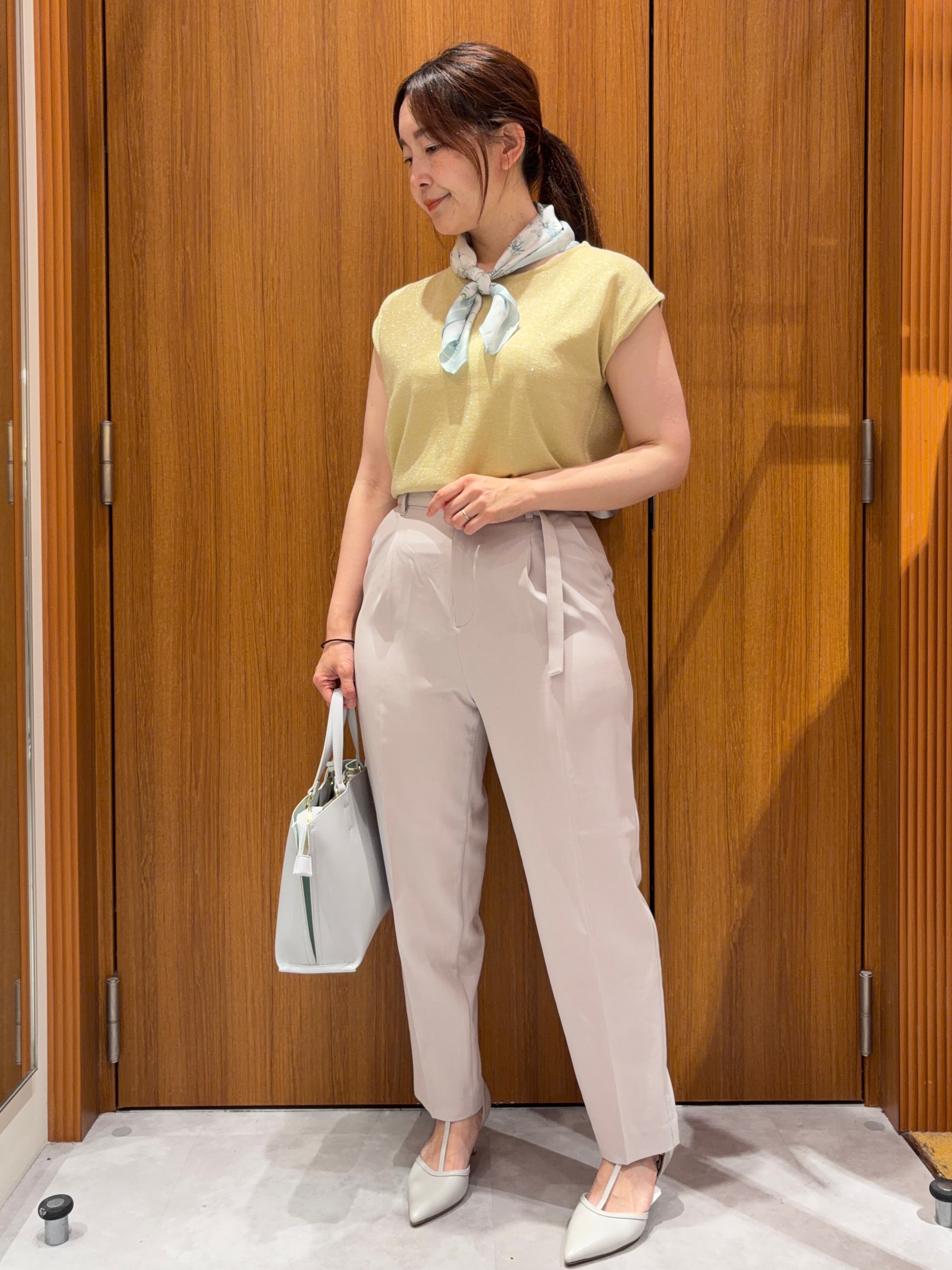 アスカさんの「index｜マルチボーダーアソートニット【洗濯機OK／抗ピリング】」を使ったコーディネート