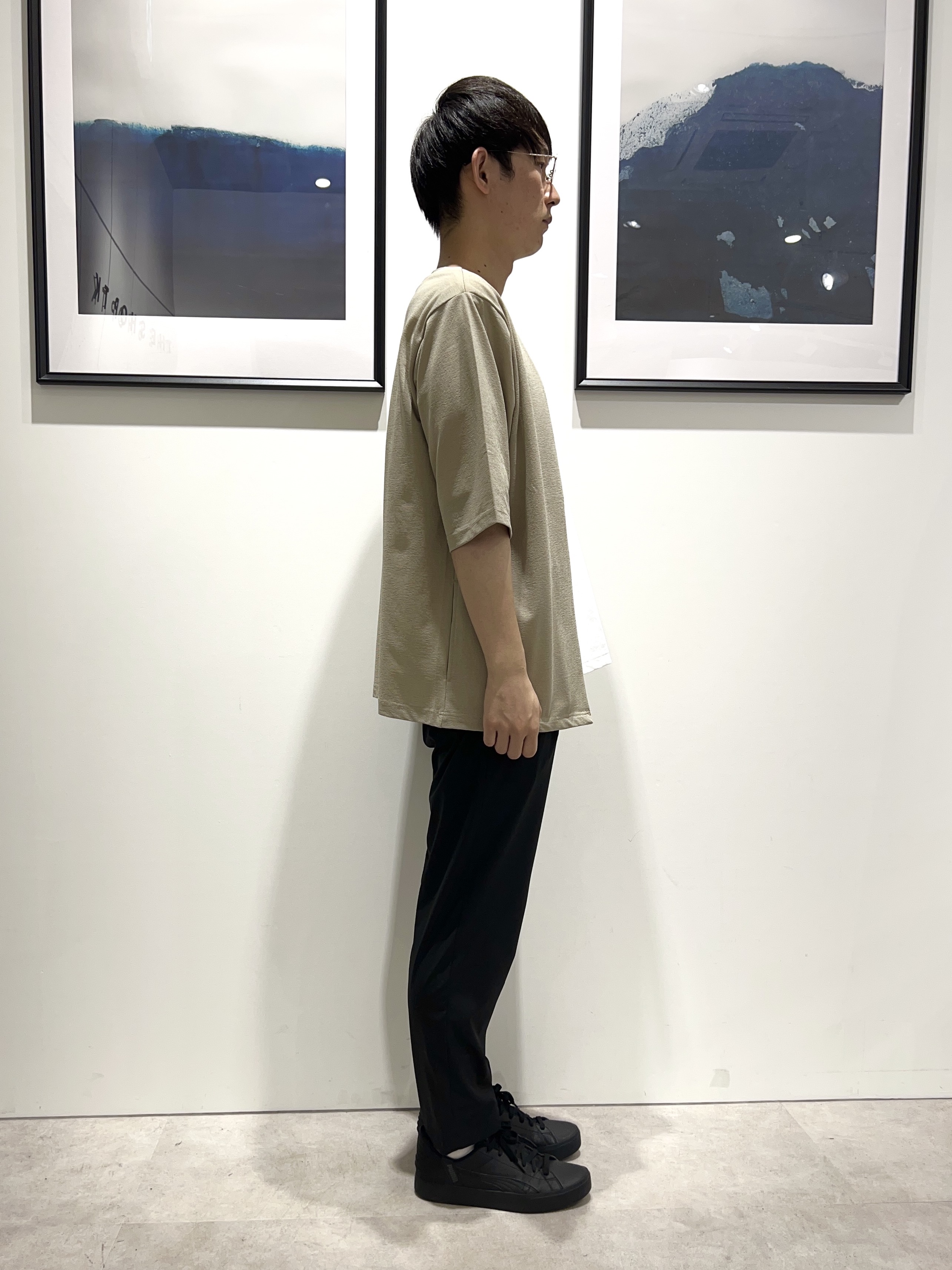 。さんの「THE SHOP TK｜メッシュ五分袖カーディガン＋半袖Tシャツ セットアイテム 洗濯機OK」を使ったコーディネート