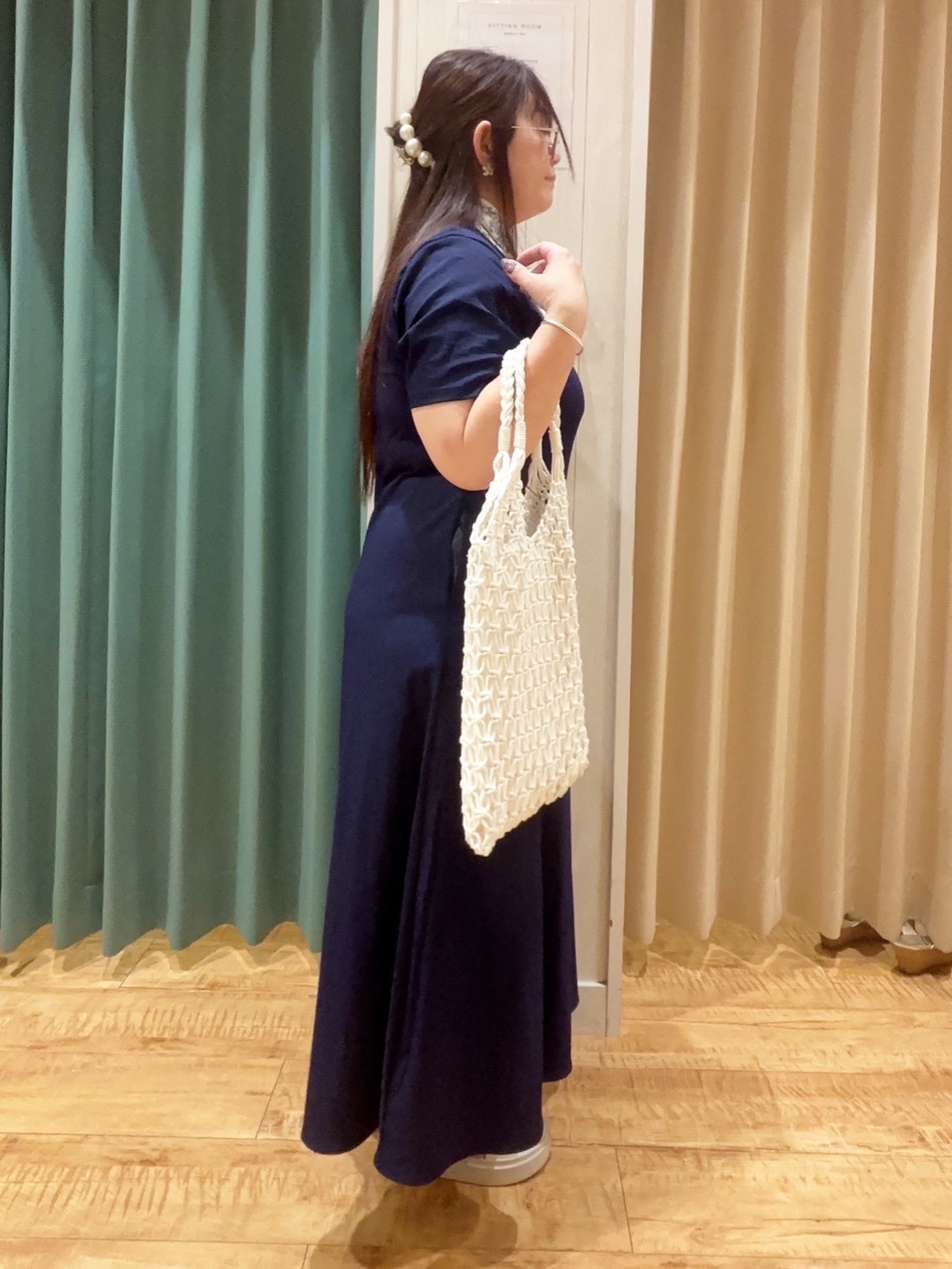 タガさんの「SHOO･LA･RUE｜【S-LL/洗濯機可/セットアップ可】軽凛(かろりん) ひんやり切替ワンピース」を使ったコーディネート