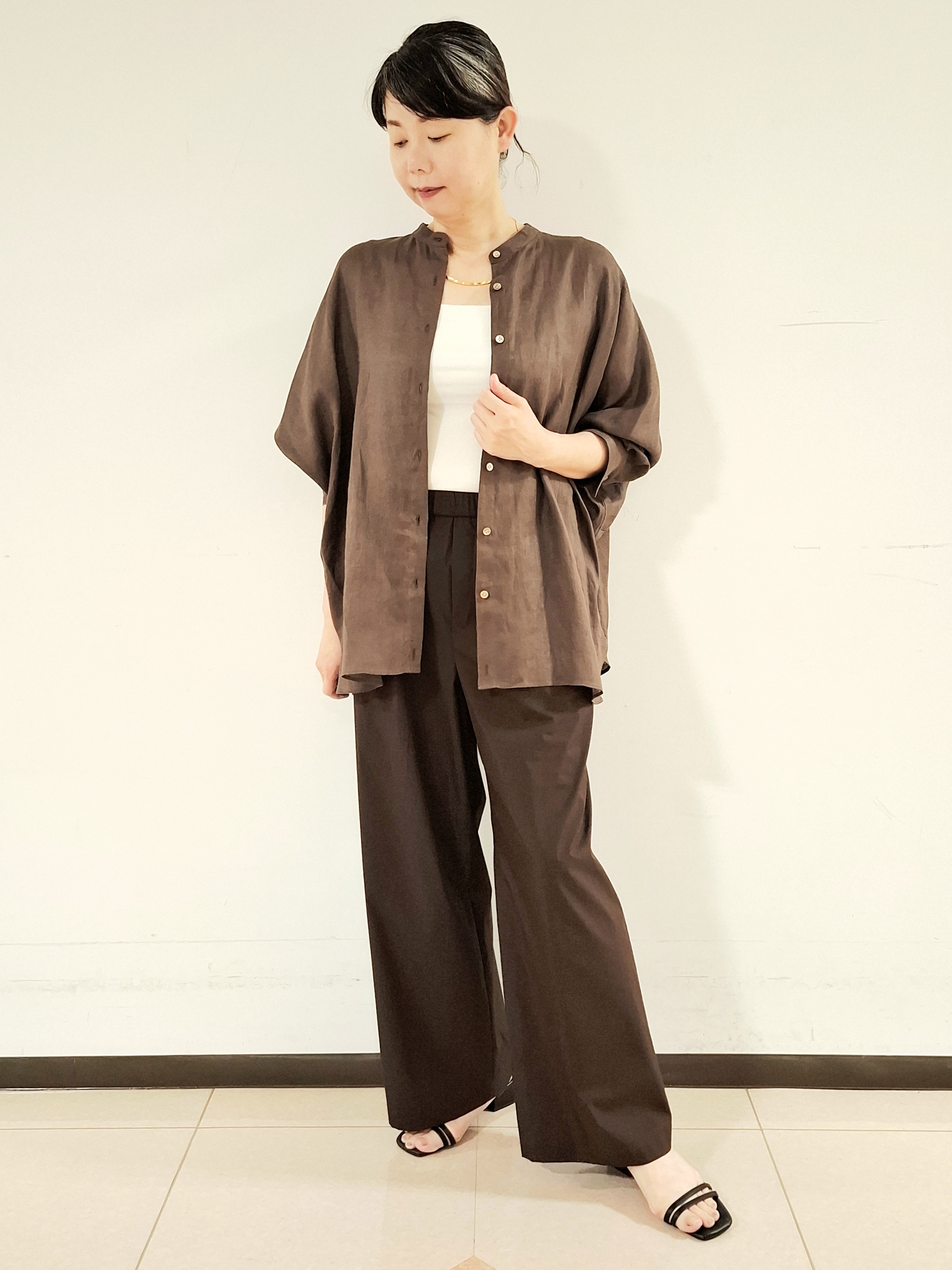 ねぎさんの「UNTITLED｜【麻100】リネンドルマンシャツ」を使ったコーディネート
