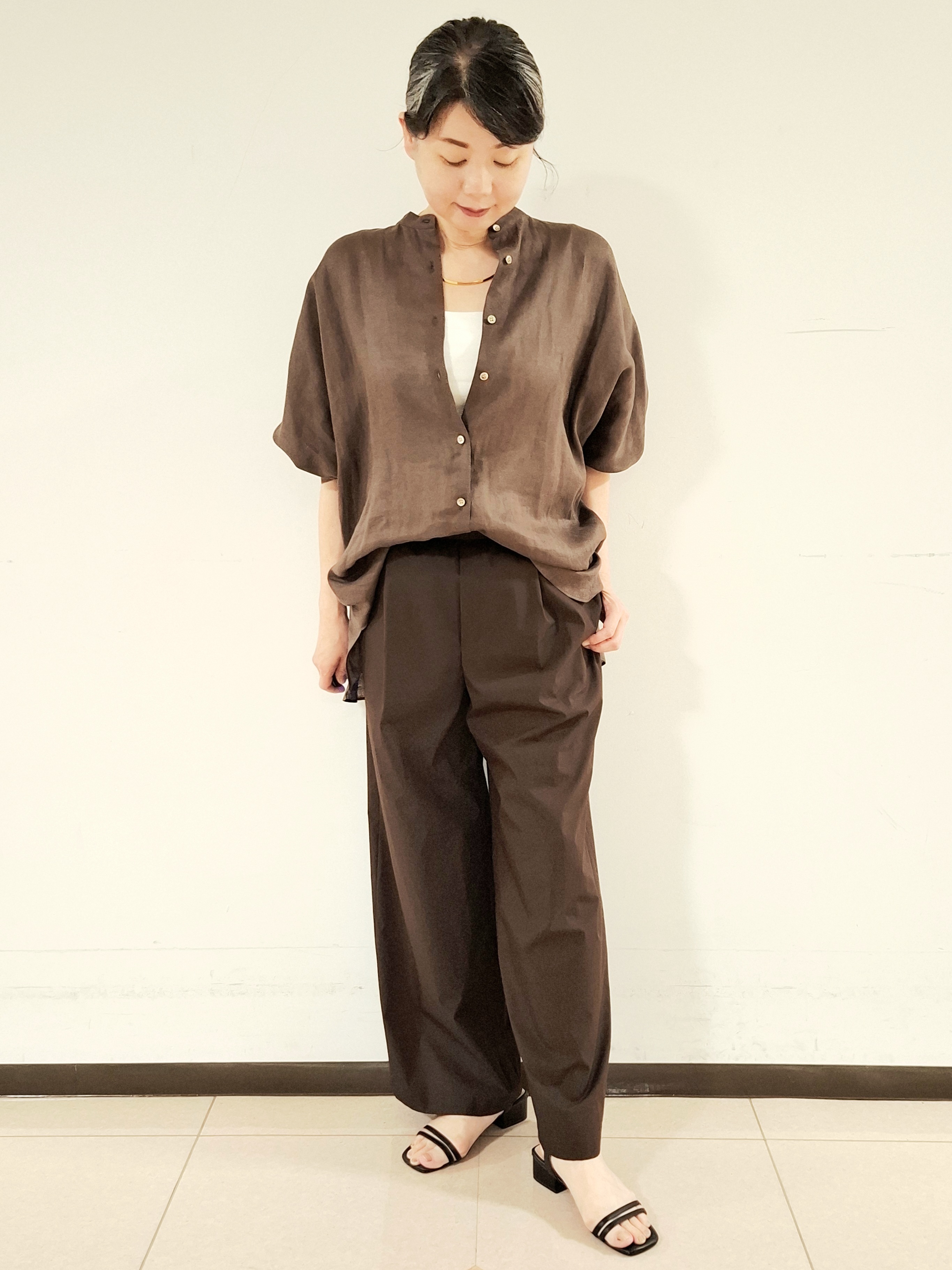 ねぎさんの「UNTITLED｜【麻100】リネンドルマンシャツ」を使ったコーディネート