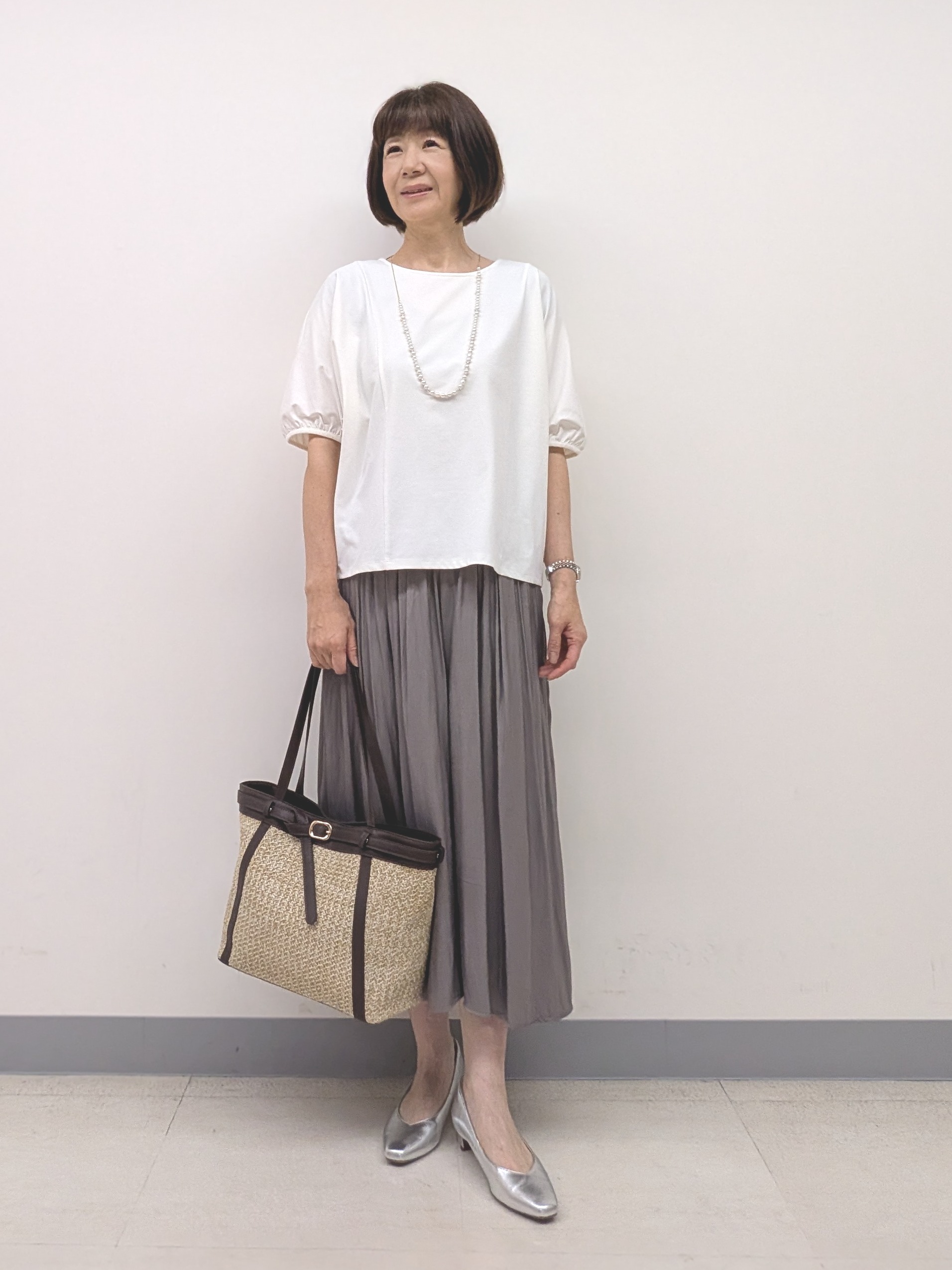 Ariさんの「Reflect｜【UVカット／接触冷感／吸水速乾】ギャザースリーブカットソー」を使ったコーディネート