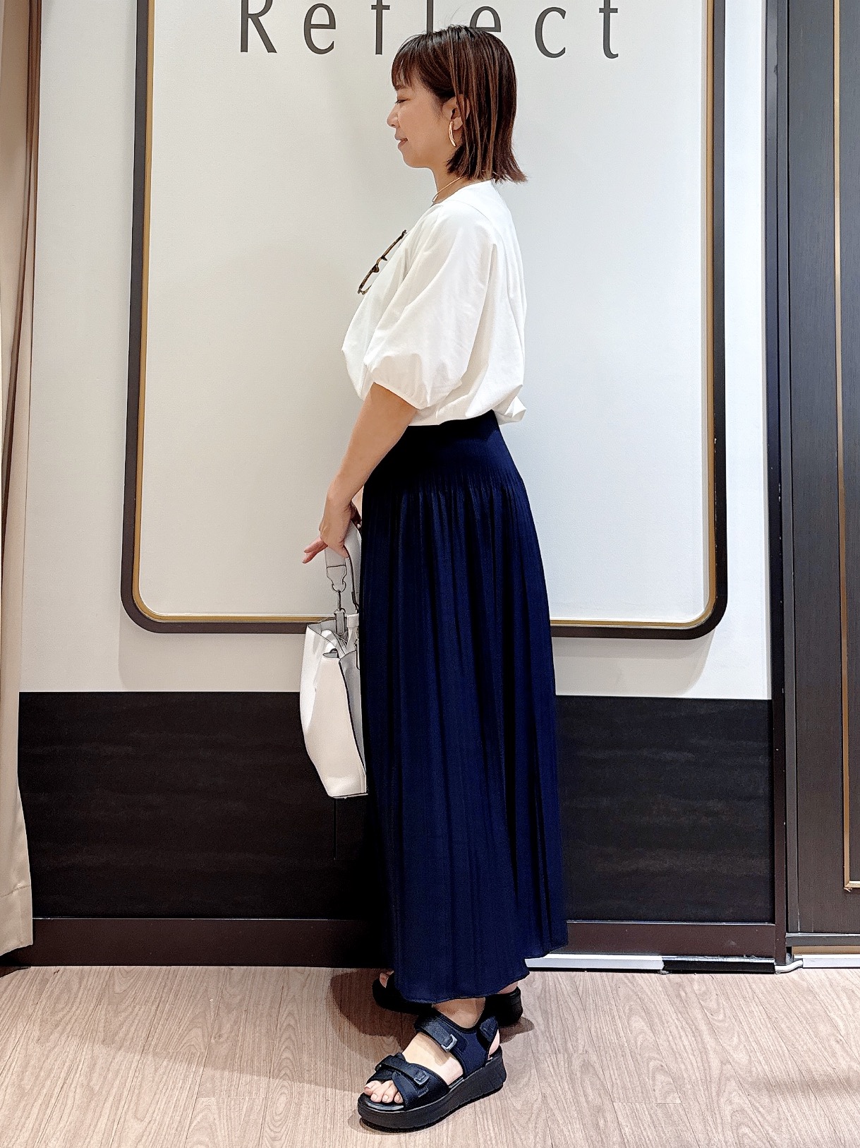 nekoさんの「Reflect｜【UVカット／接触冷感／吸水速乾】ギャザースリーブカットソー」を使ったコーディネート
