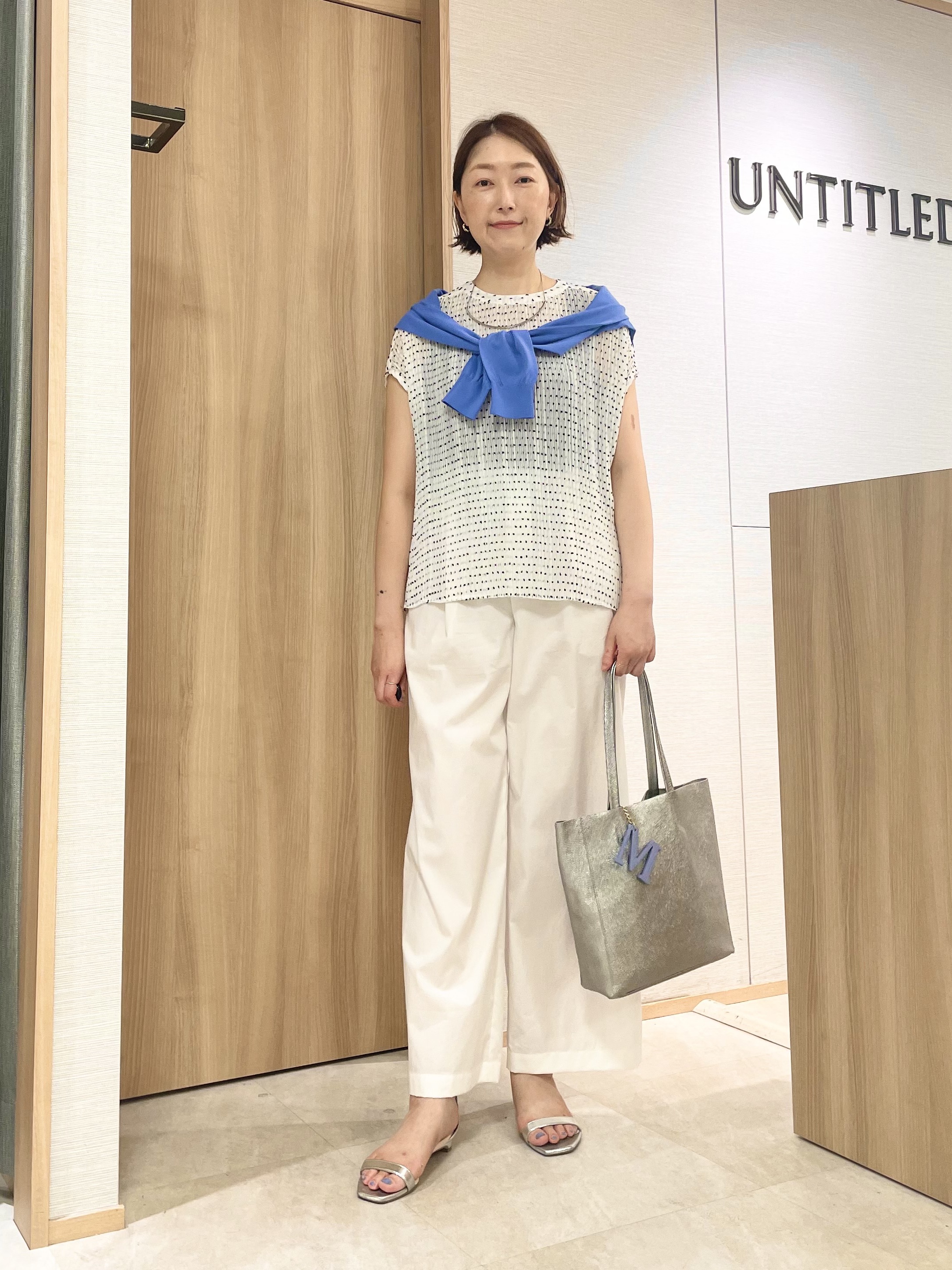 aliceさんの「UNTITLED｜【1枚で着映える】ドットジャガードブラウス」を使ったコーディネート