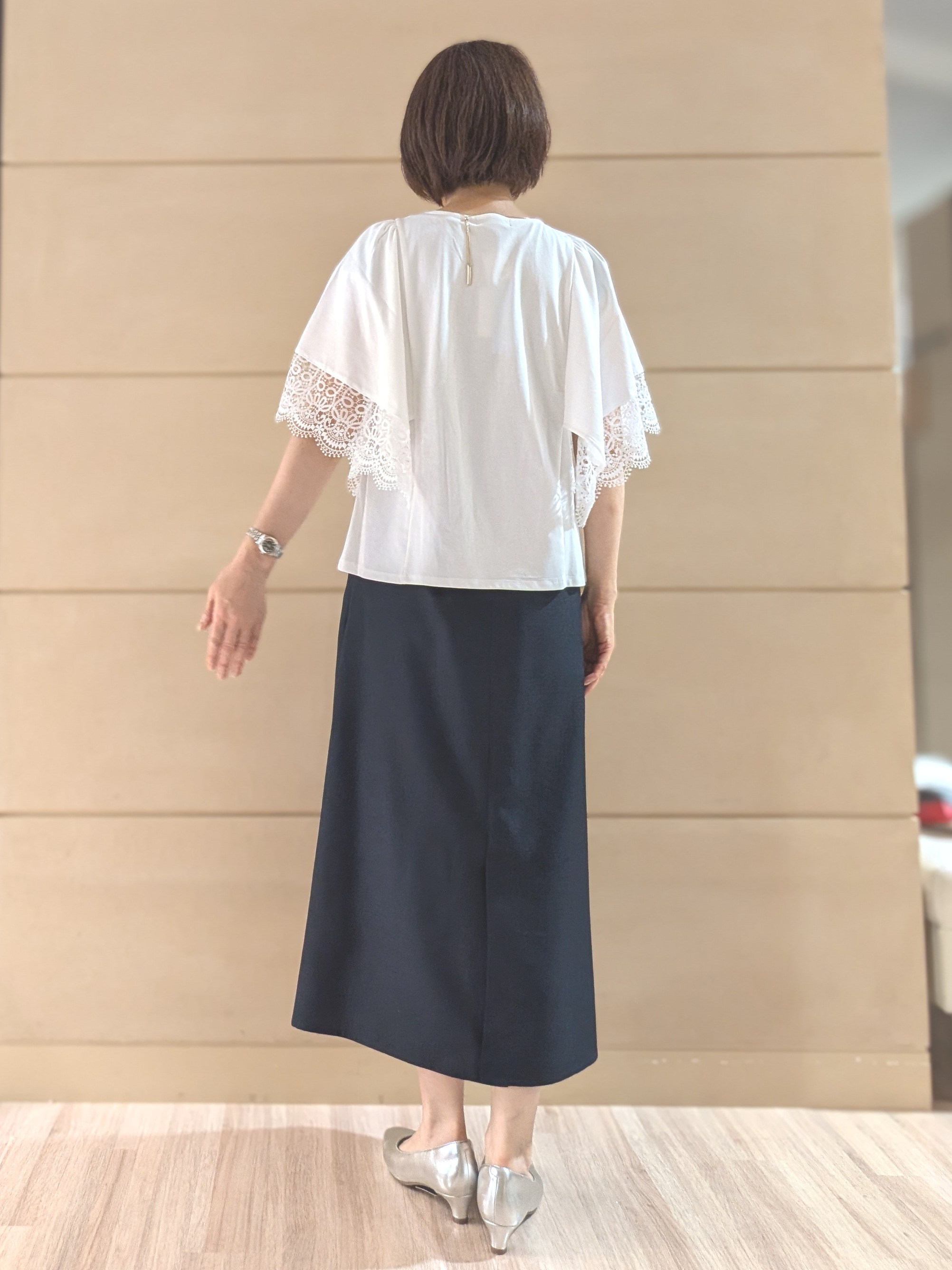 Ariさんの「Reflect｜【UVカット／接触冷感】レーススリーブジャージカットソー」を使ったコーディネート