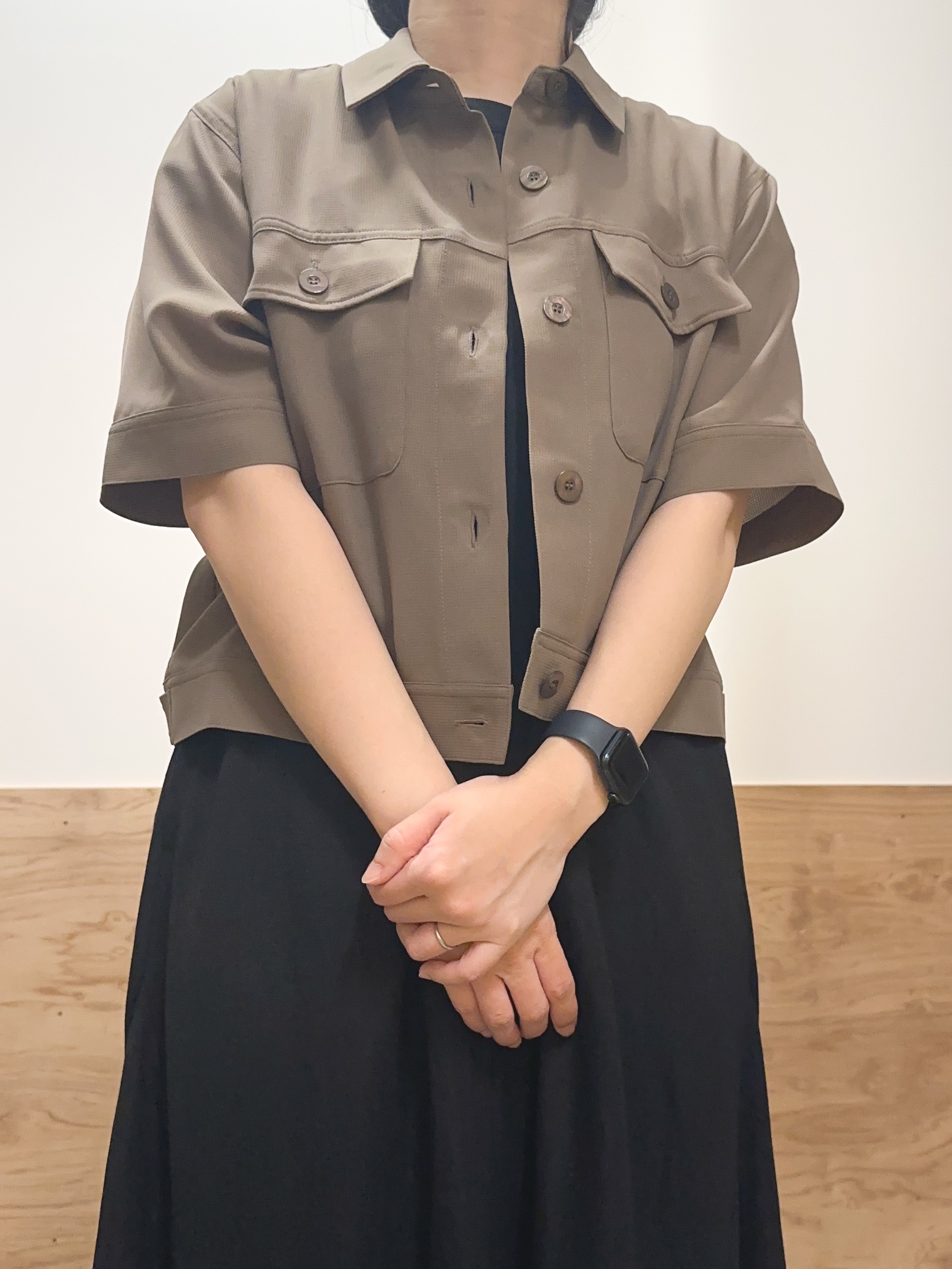 すーさんの「grove｜【吸水速乾・通気性・洗える】衿付きハーフジャケット」を使ったコーディネート