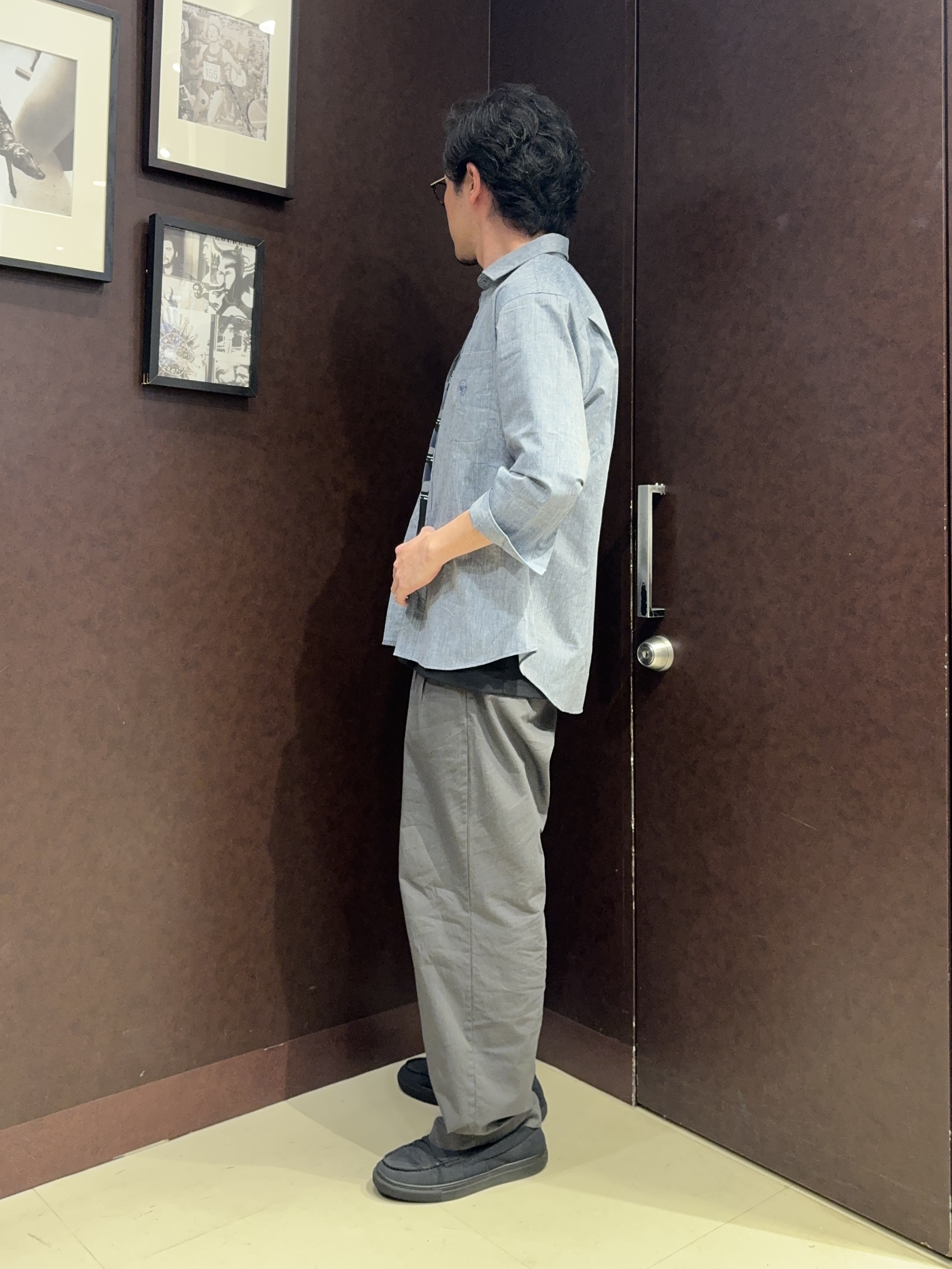 shuheiさんの「TAKEO KIKUCHI｜【接触冷感】ハイブリッド リネン 七分袖シャツ」を使ったコーディネート