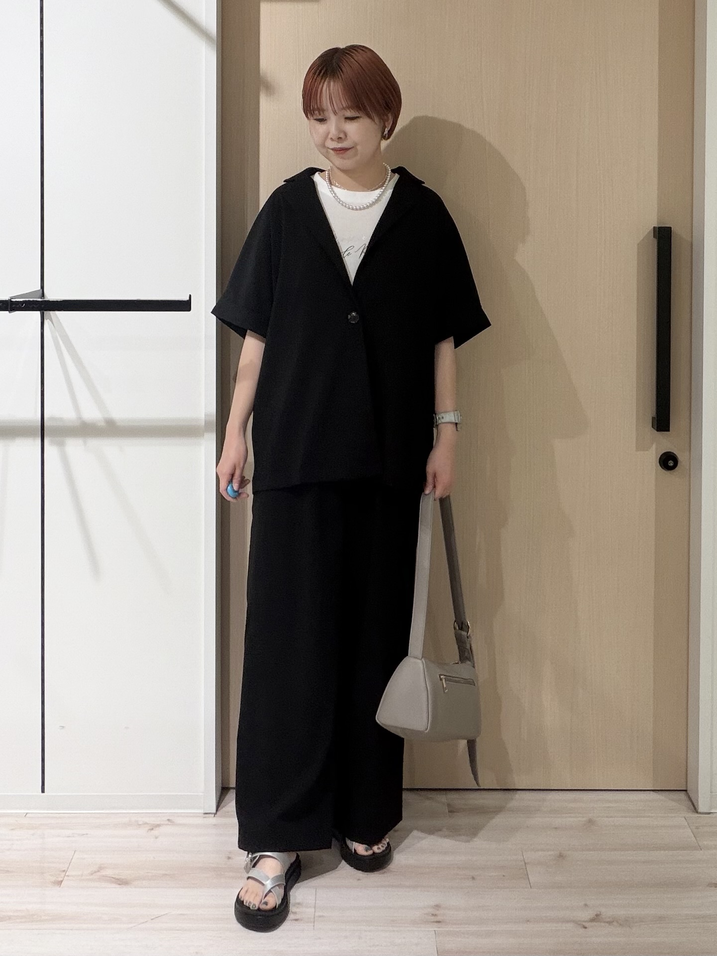 ひらしーさんの「SHOO･LA･RUE｜【高レビュー/洗濯機可/セットアップ可】軽凛(かろりん) ひんやり半袖ジャケット」を使ったコーディネート