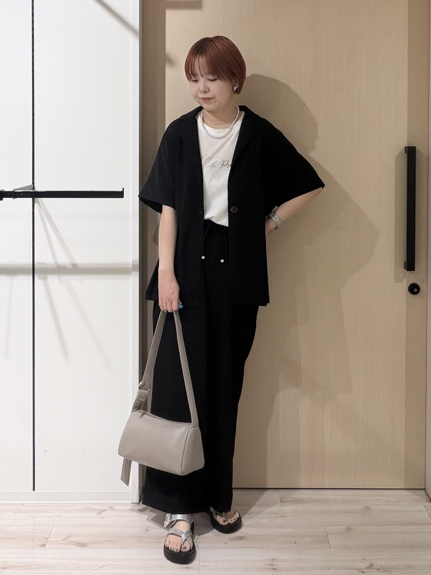 ひらしーさんの「SHOO･LA･RUE｜【高レビュー/洗濯機可/セットアップ可】軽凛(かろりん) ひんやり半袖ジャケット」を使ったコーディネート