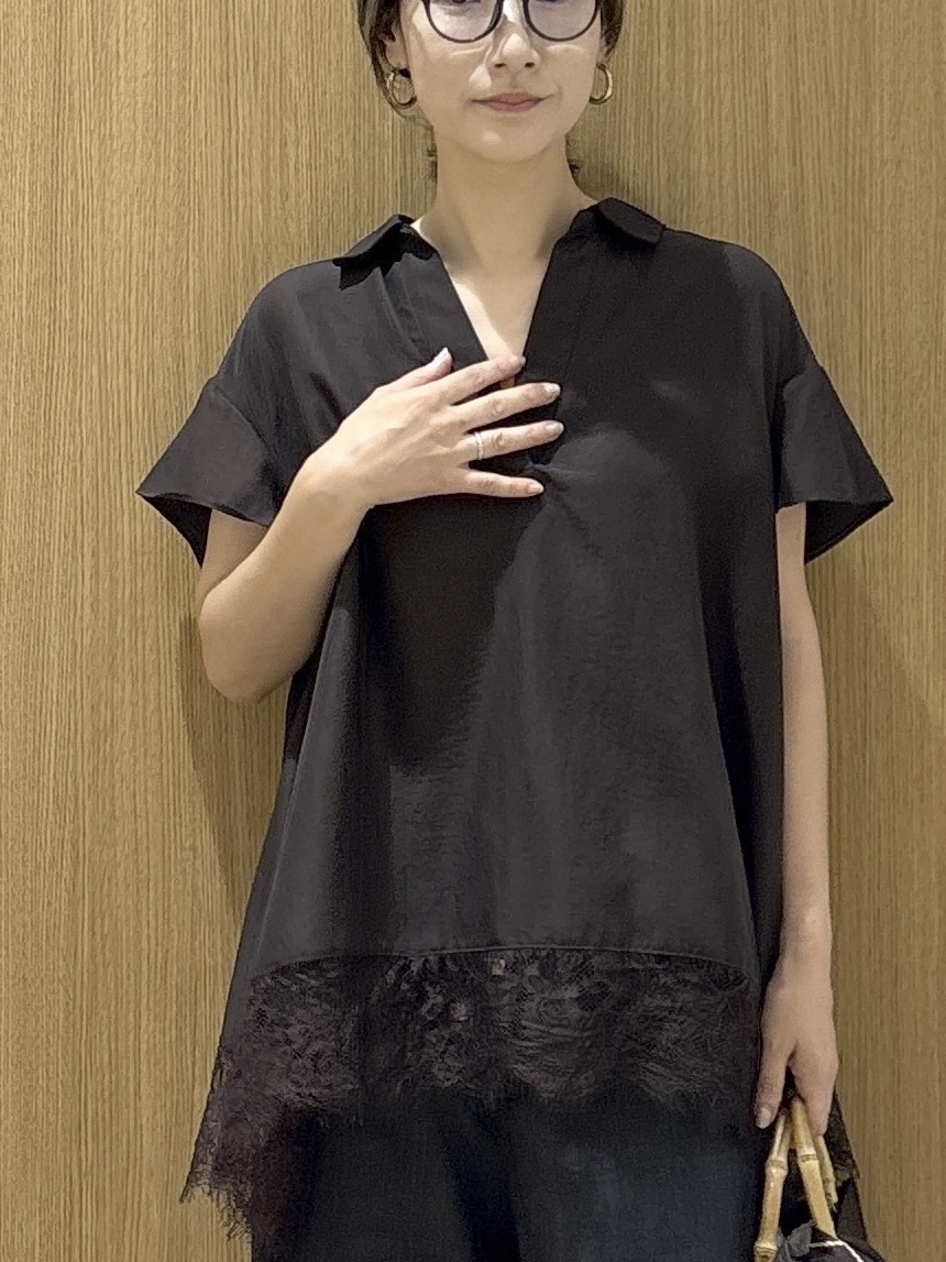 たけねぇさんの「OPAQUE.CLIP｜裾レース スキッパーブラウス【洗濯機OK】」を使ったコーディネート