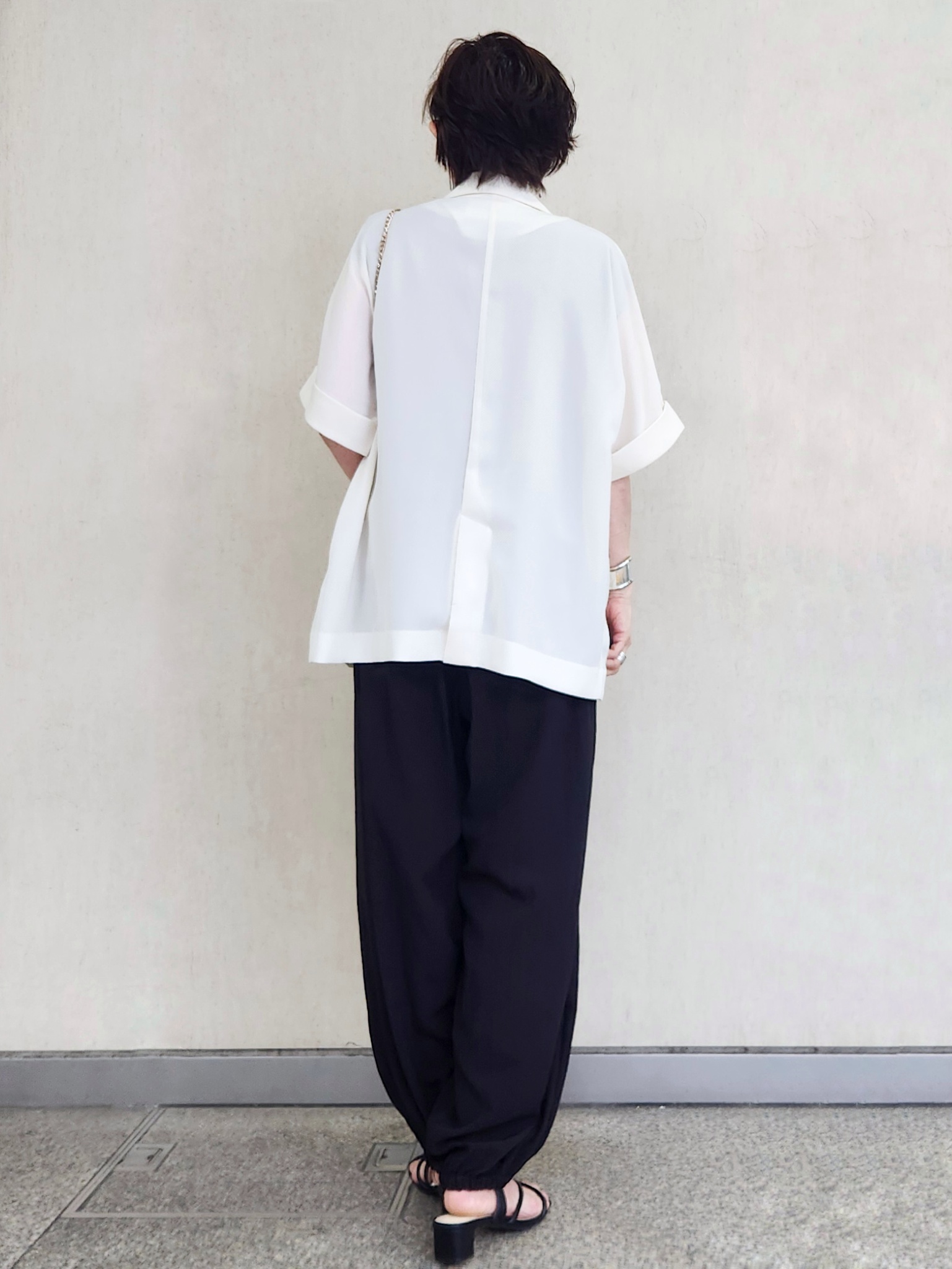 milkyさんの「OPAQUE.CLIP｜【接触冷感／吸水速乾／防シワ】リネンライクテーラードジャケット《洗濯機OK》」を使ったコーディネート