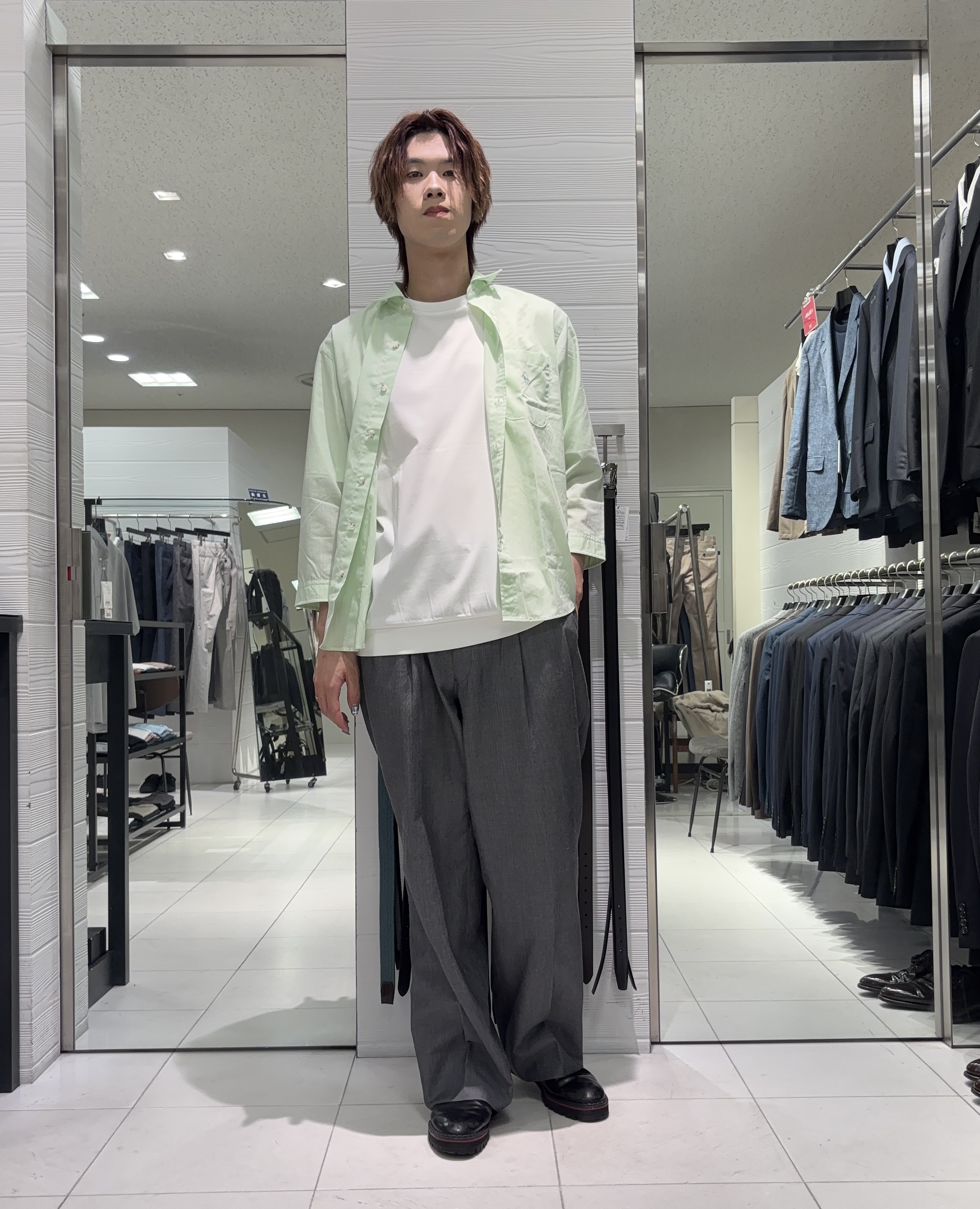 こうへいさんの「TAKEO KIKUCHI｜【接触冷感】アイスクリアコットン Tシャツ」を使ったコーディネート