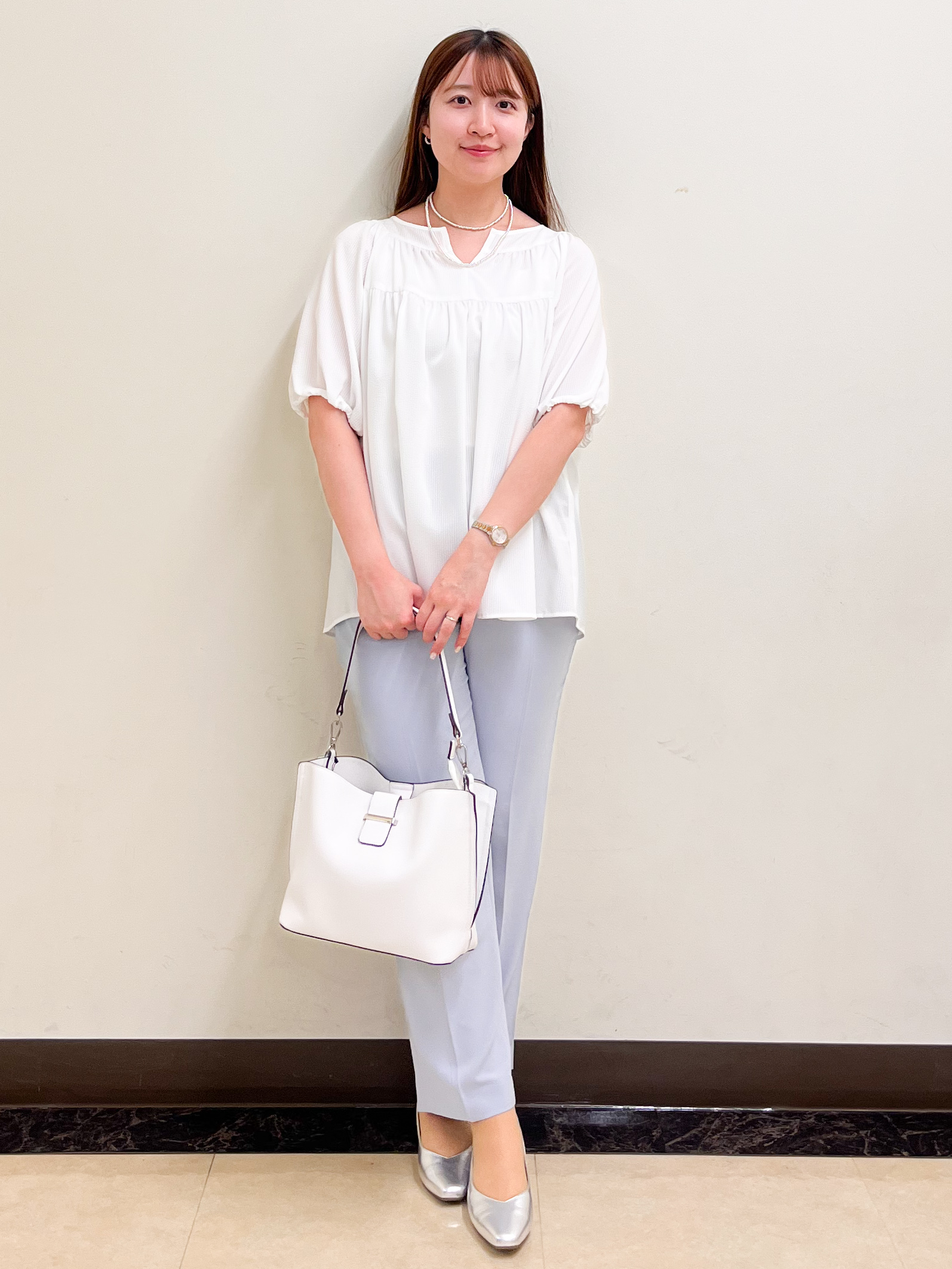 mikikoさんの「Reflect｜ギャザーデザインブラウス」を使ったコーディネート