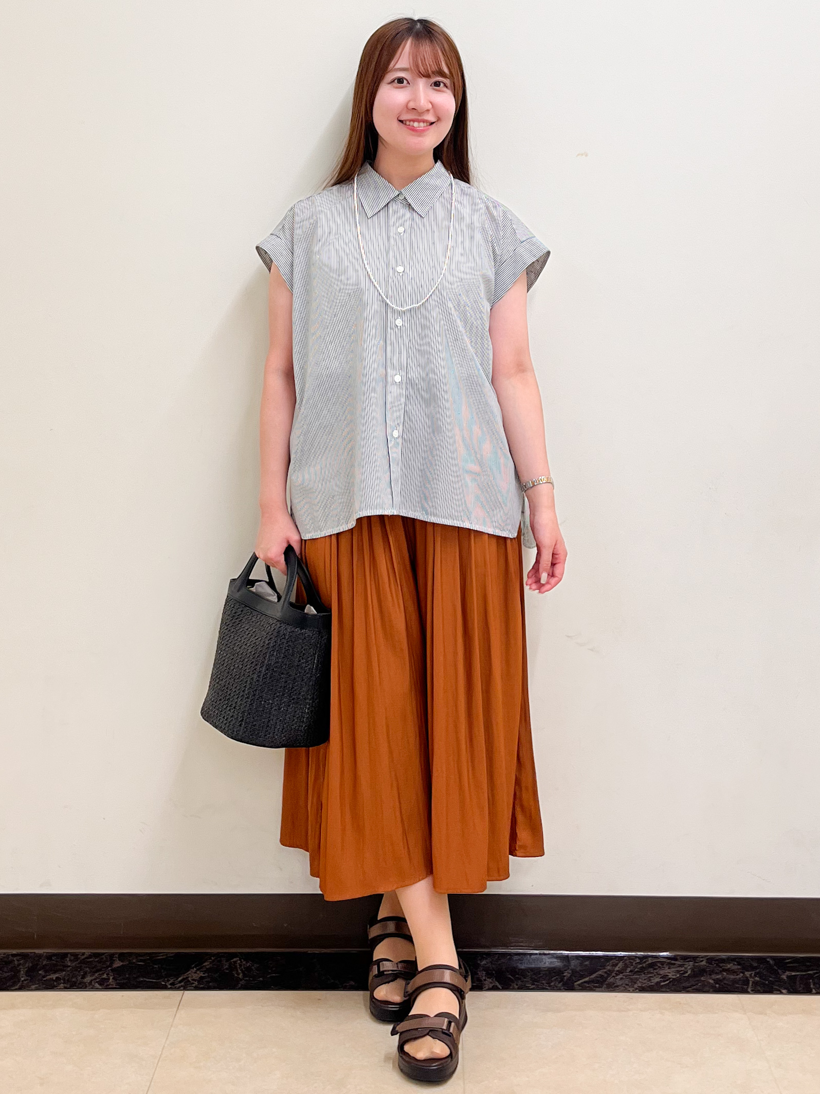 mikikoさんの「Reflect｜【接触冷感】フレンチスリーブシャツブラウス」を使ったコーディネート