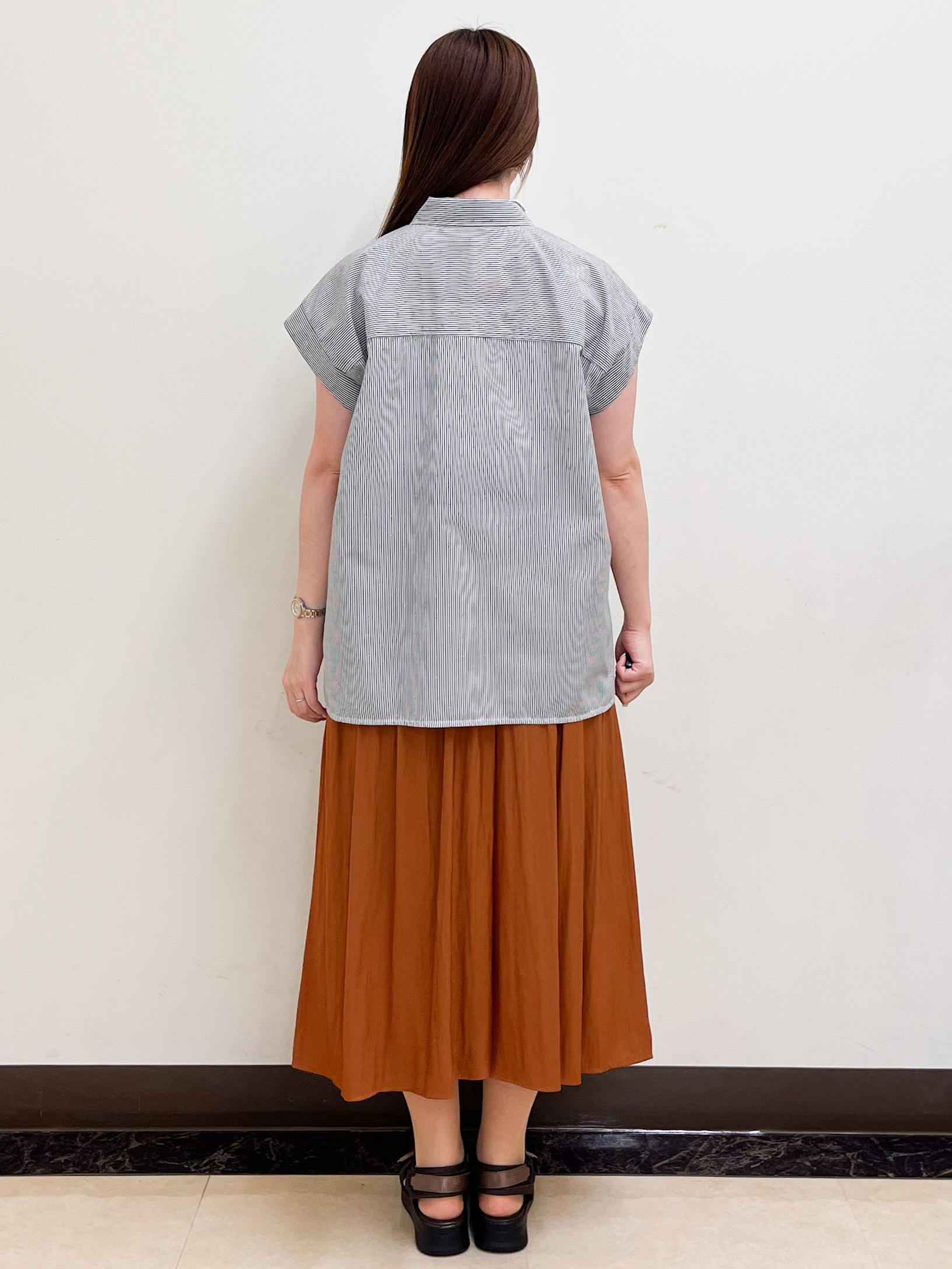 mikikoさんの「Reflect｜【接触冷感】フレンチスリーブシャツブラウス」を使ったコーディネート